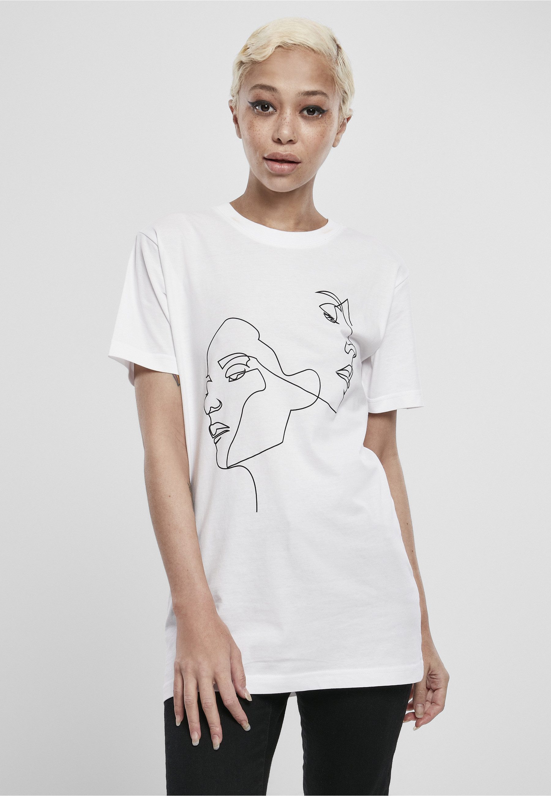 MisterTee Kurzarmshirt MisterTee Damen Ladies One Line Tee (1-tlg)