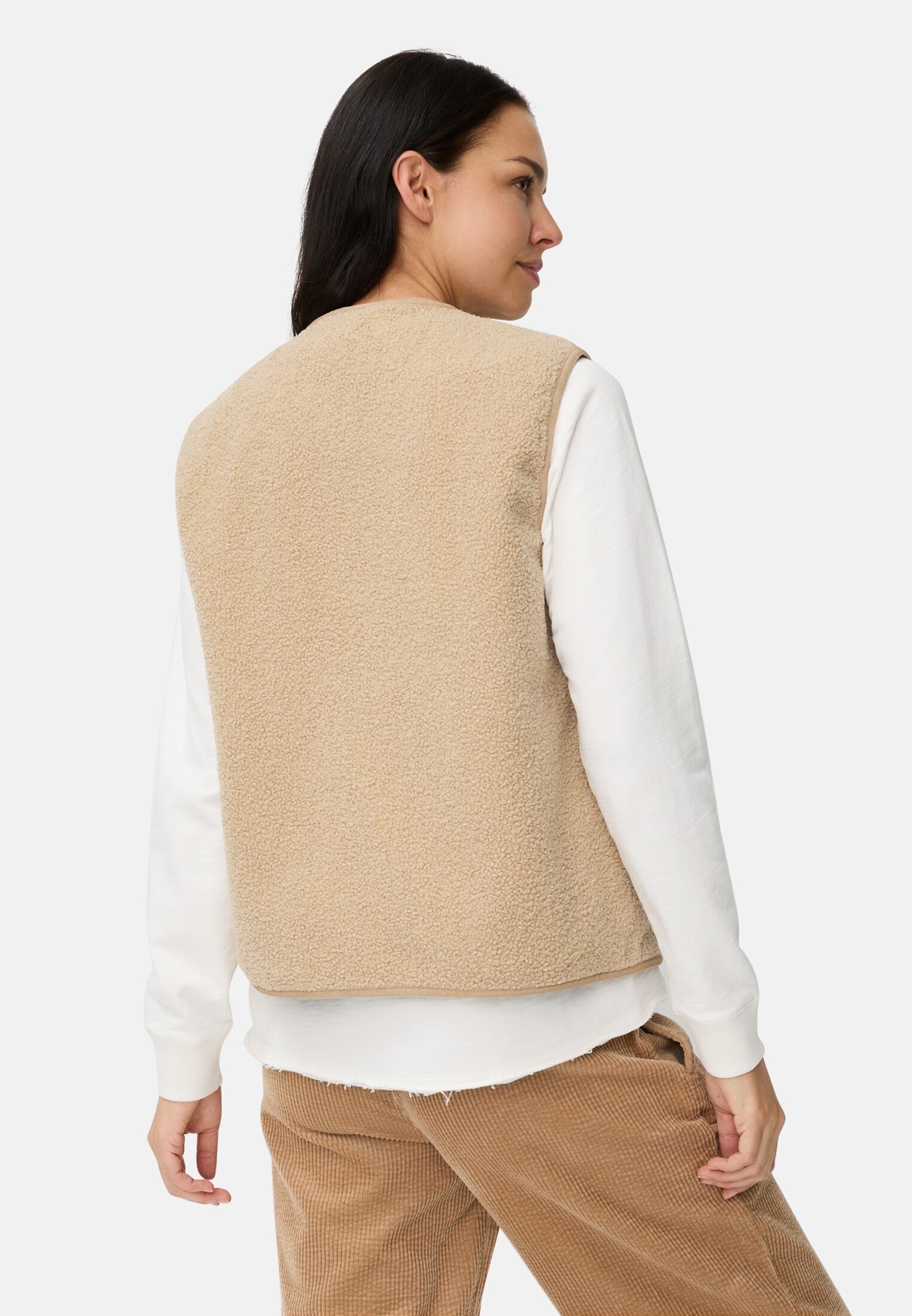 camel active Fleeceweste mit Knopfverschluss ärmellos Stehkragen günstig online kaufen