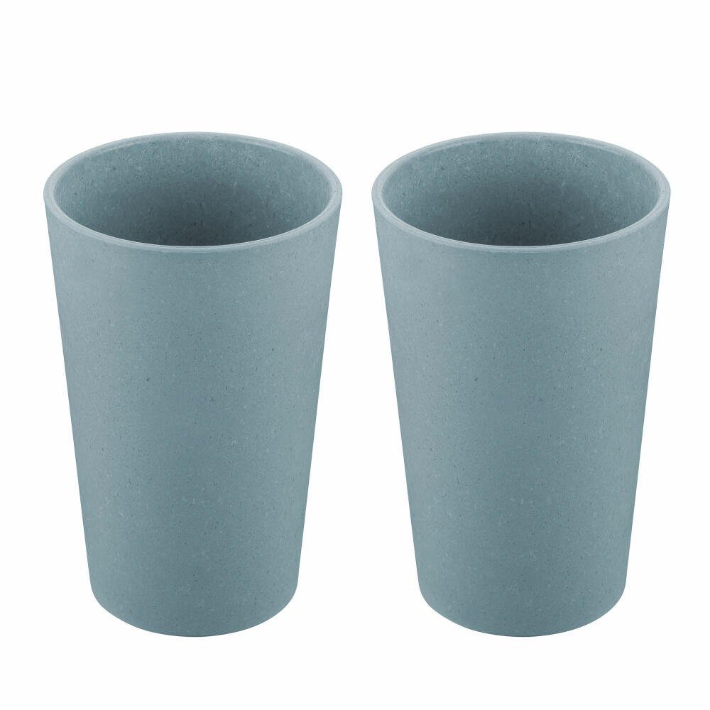KOZIOL Becher Connect Cup L 2er Set Nature Flower Blue 350 ml, Biozirkulärer Kunststoff
