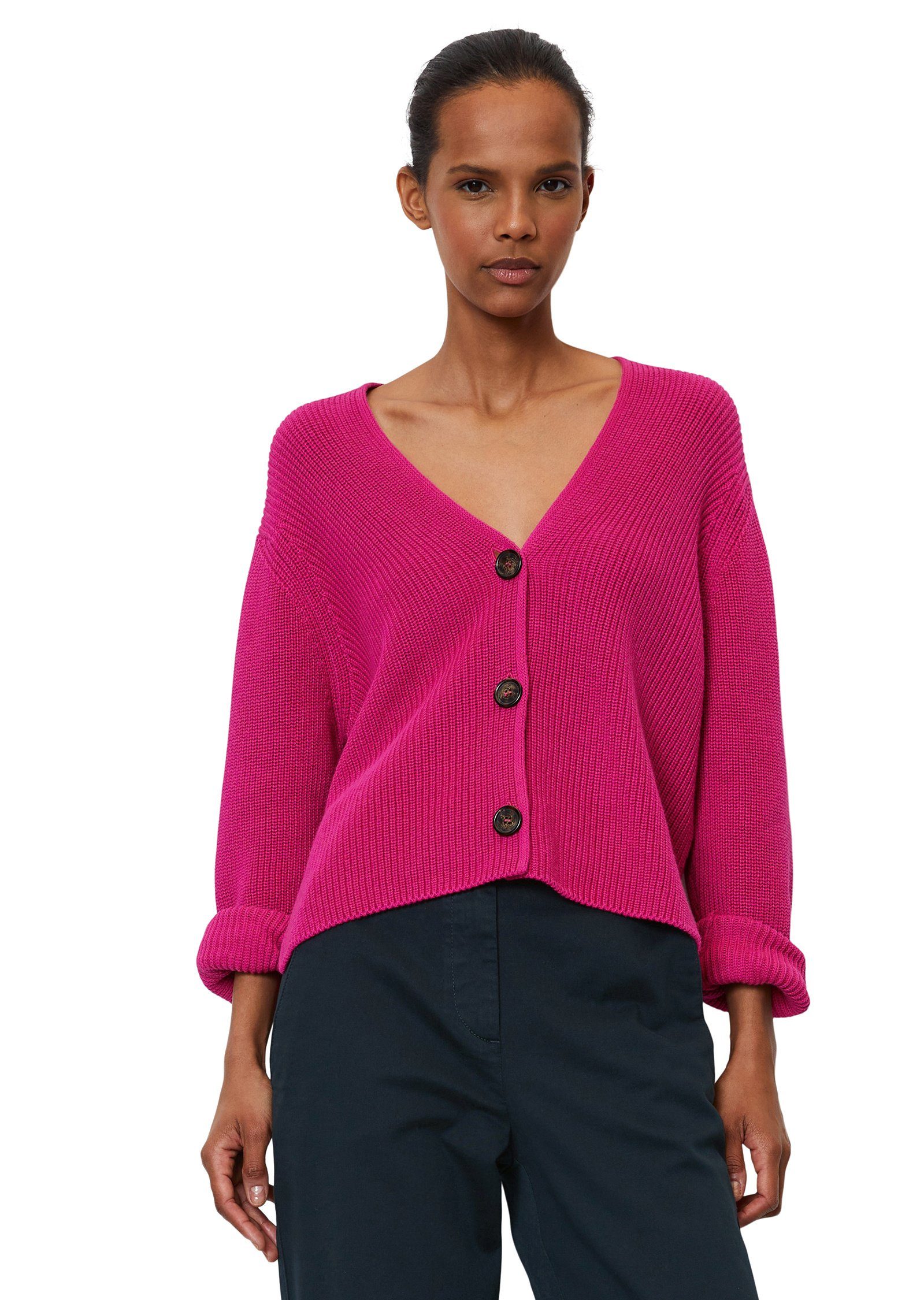 Cardigan O'Polo aus Marc Heavy-Weight-Organic-Cotton rosa