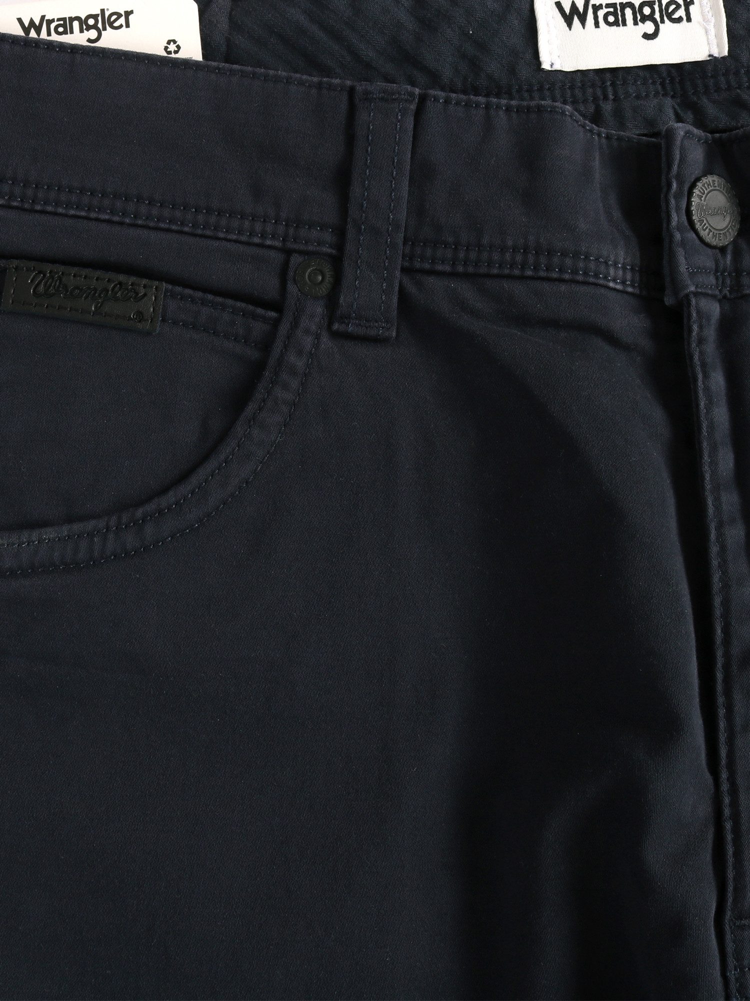 Wrangler Chinohose Leicht & Supersoft - TEXAS SLIM DARK NAVY schmale, gerade Beinform, Stoffhose