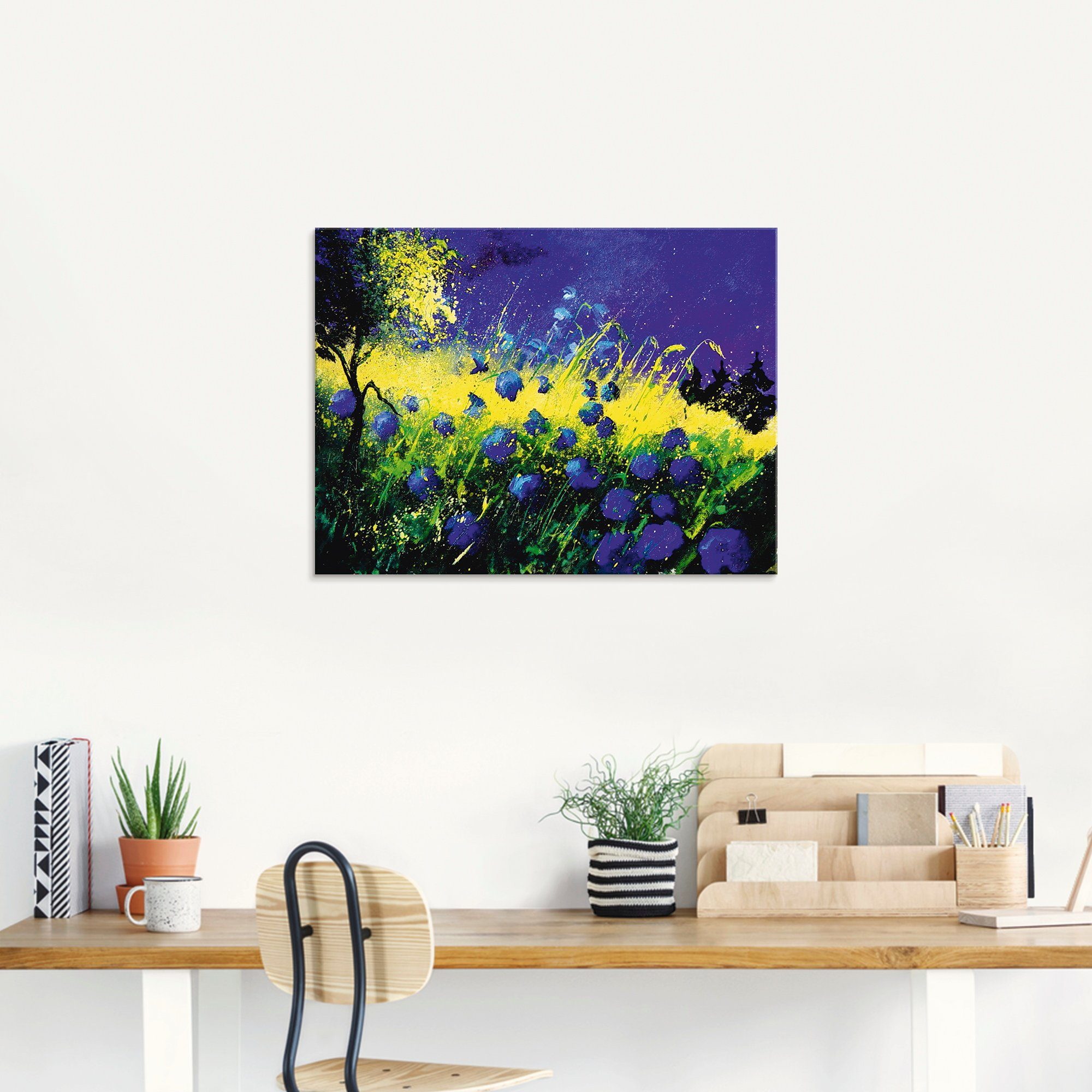 Artland Glasbild »Blaue Blumen«, Blumen (1 Stück)-HomeTrends