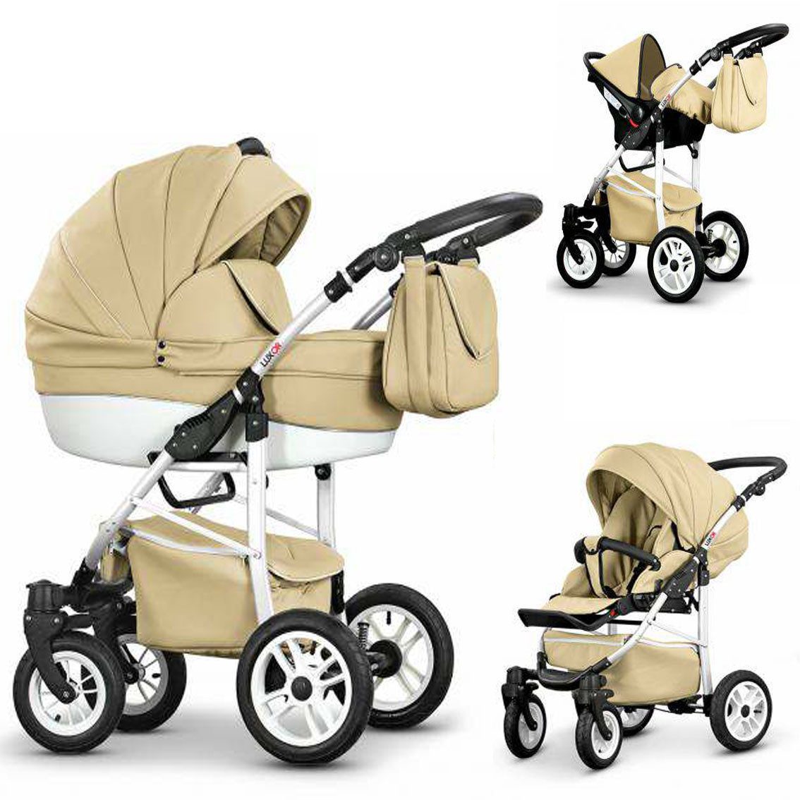 COLETTO Kombi-Kinderwagen Craft Eco 4 in 1 inkl. Sportsitz, Autositz und Zubehör in 16 Farben mehr
