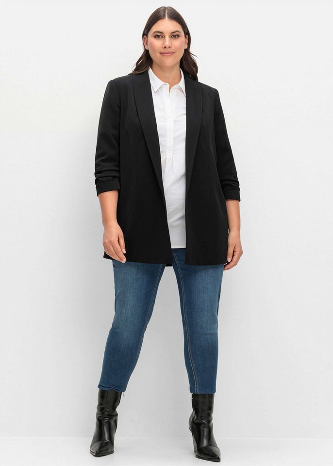 Sheego Blusenblazer Longblazer Langarm
