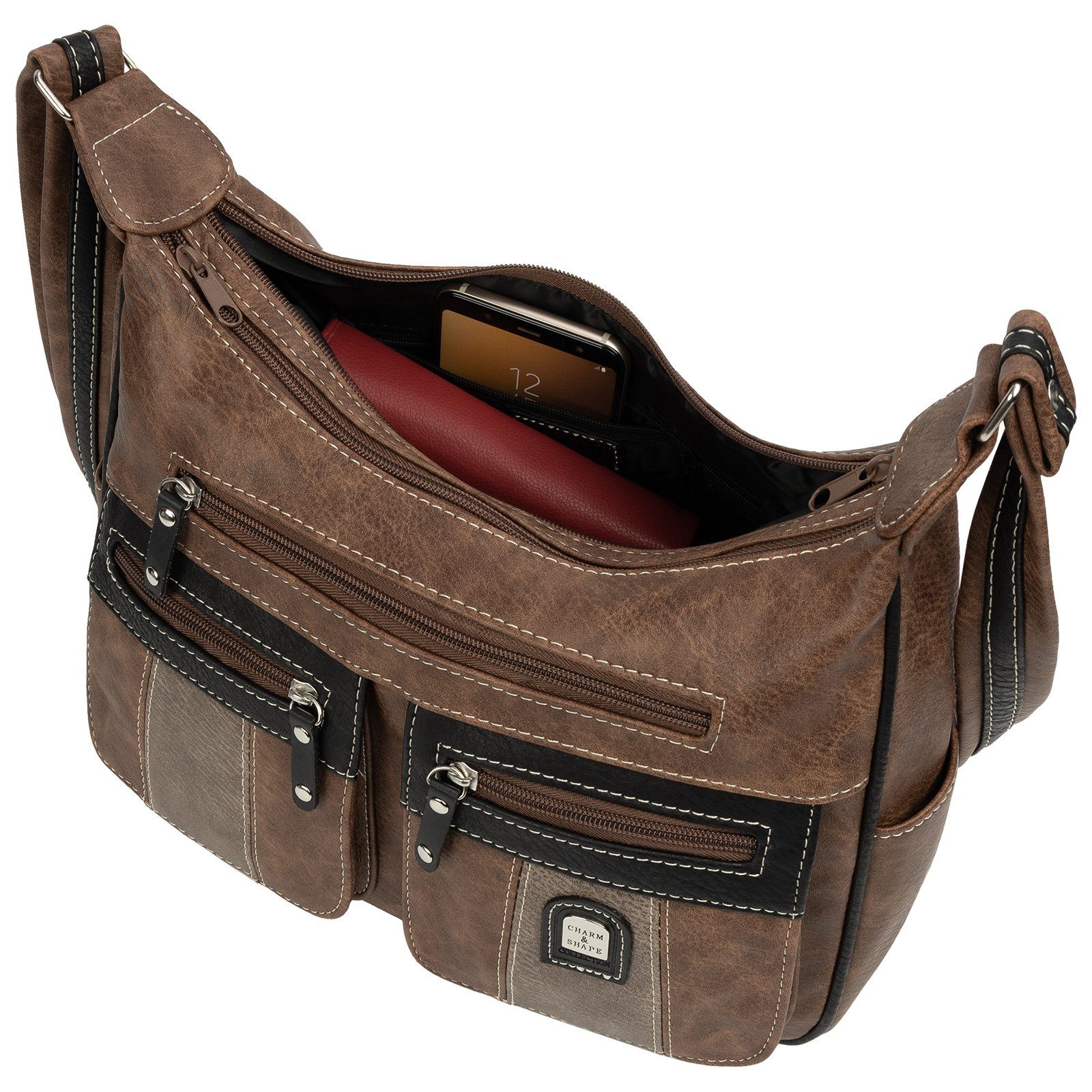 EAAKIE Umhängetasche Damen Tasche Schultertasche Umhängetasche Leder Optik Handtasche, als Schultertasche, Umhängetasche tragbar