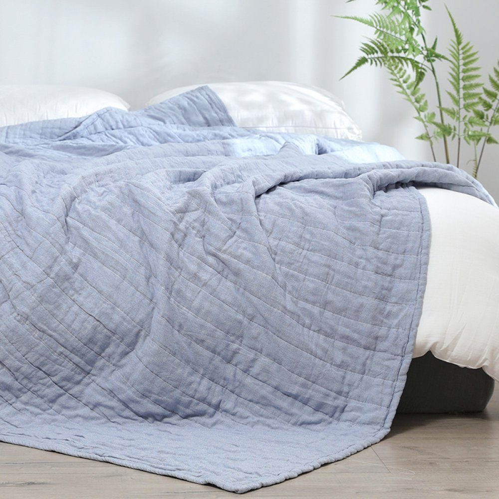 Wohndecke Pure cotton solid color blanket, folding double-sided blanket, Aatrx