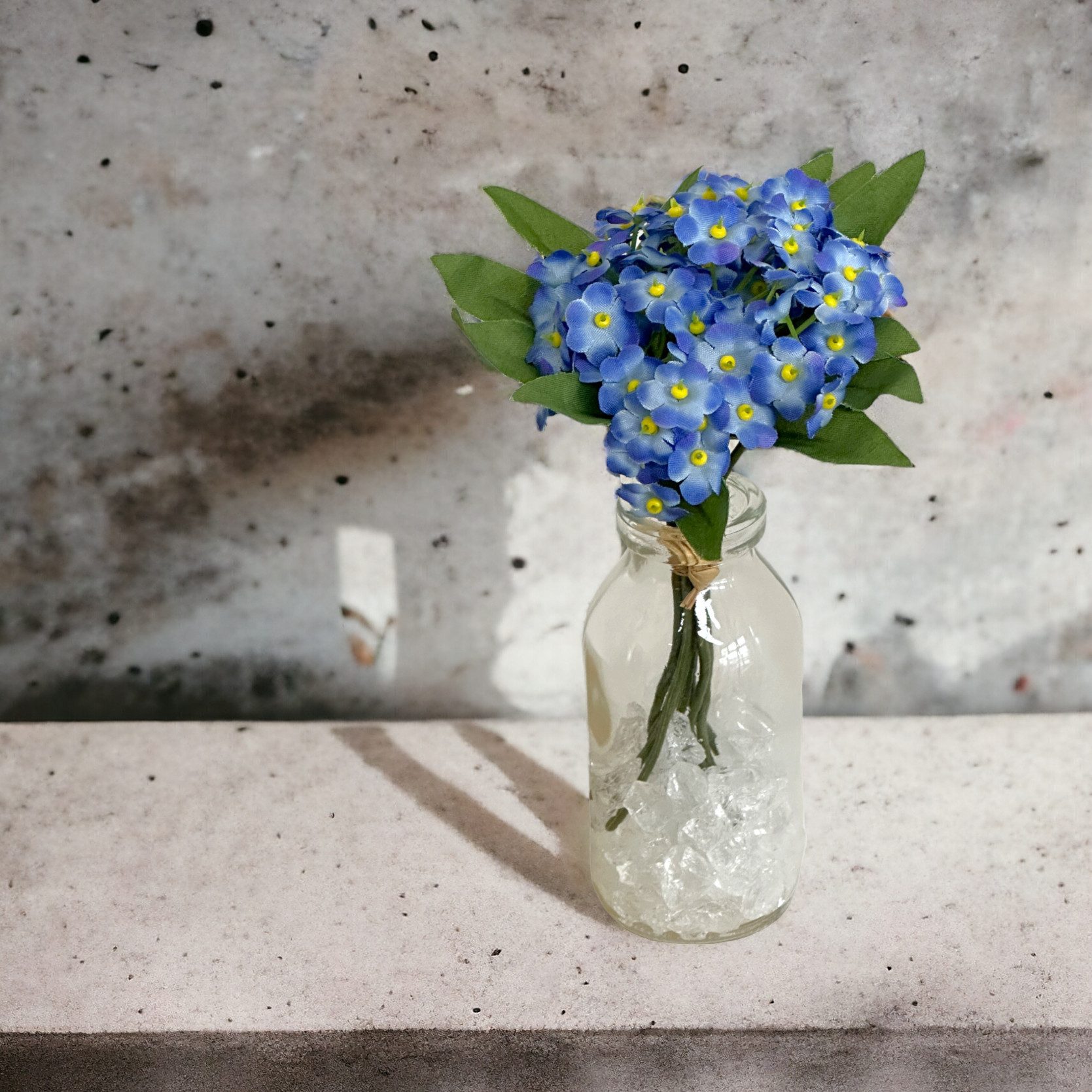 Kunstblume Künstlicher kleiner Vergissmeinnicht-Strauß ca. 16cm BLAU, Flora günstig online kaufen