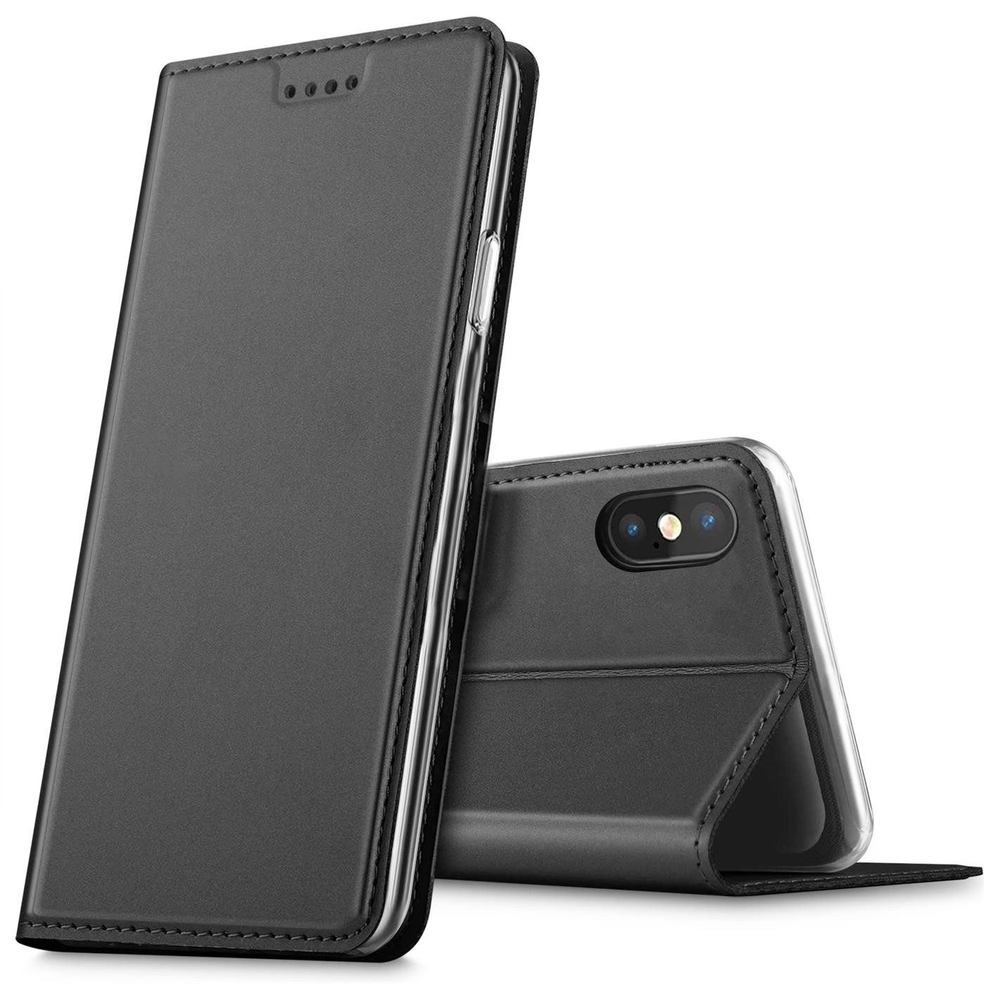 CoolGadget Handyhülle Magnet Case Handy Tasche für Apple iPhone X / XS 5,8 Zoll, Hülle Klapphülle Ultra Slim Flip Cover für iPhone XS Schutzhülle