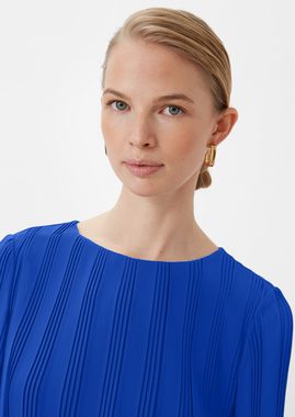 Comma Langarmbluse Chiffonbluse mit Plisseefalten