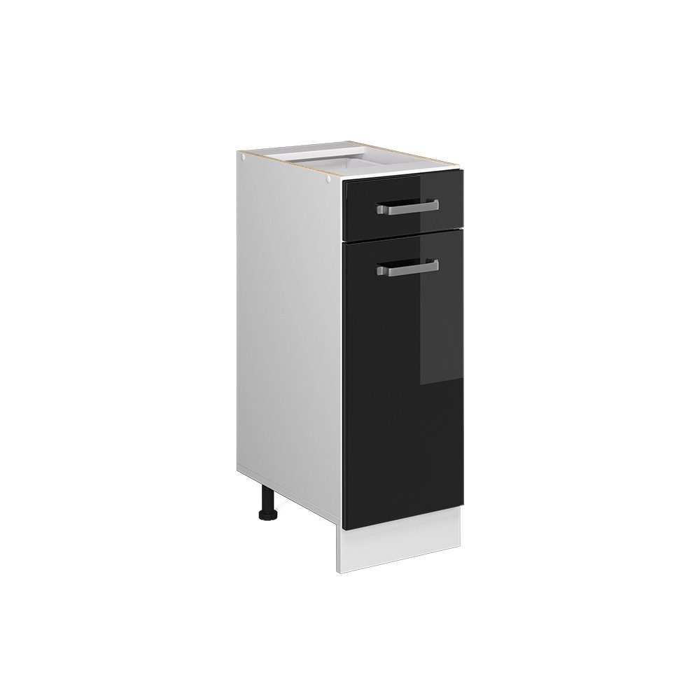 Vicco Schranksystem R-Line, Schwarz Hochglanz/Weiß, 30cm günstig online kaufen