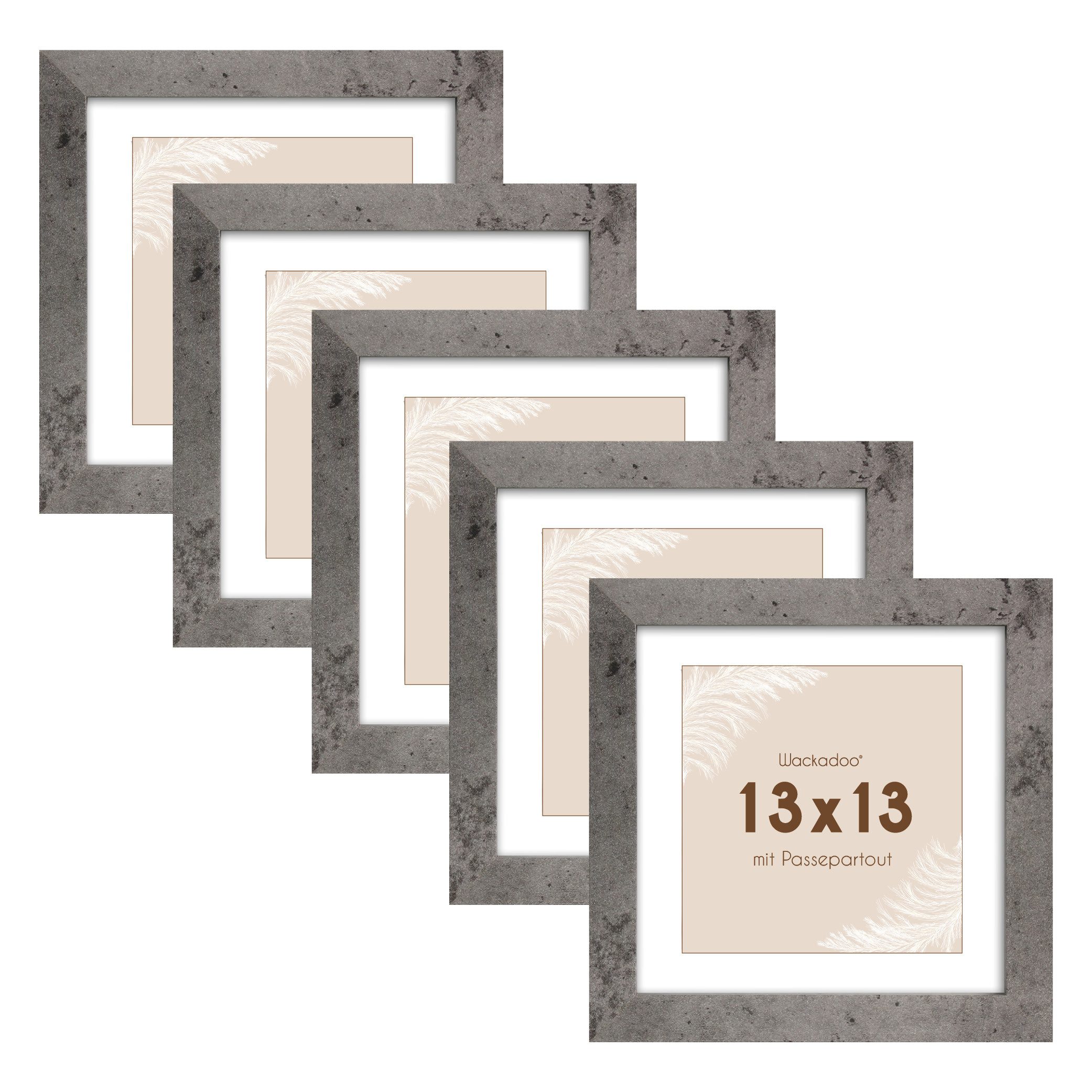 Wackadoo Living Bilderrahmen-Set the Frame Bilderrahmen mit Passepartout, (5er Set), FSC Holz