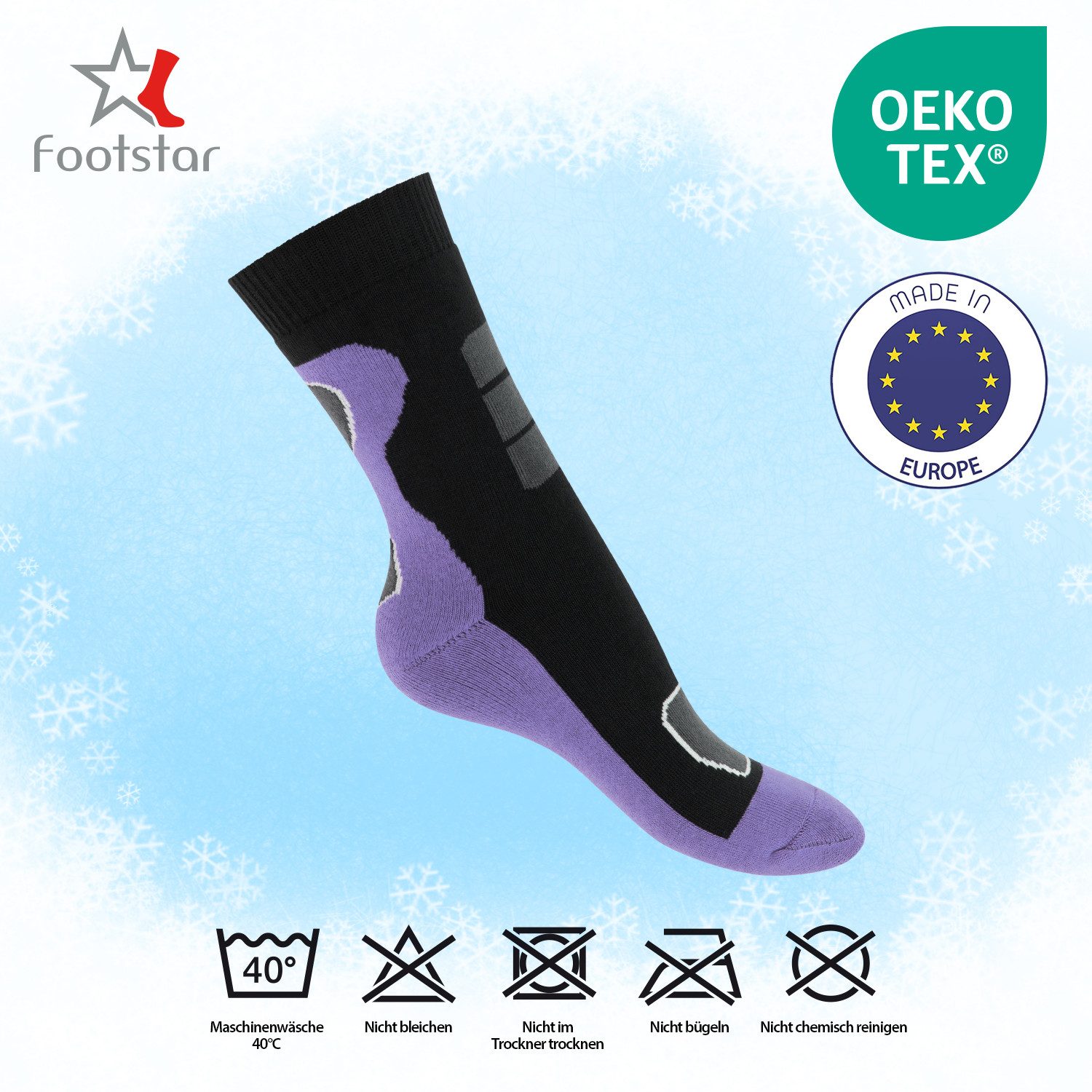 Footstar Thermosocken Damen Wintersocken (6 Paar) Warme Vollfrottee Thermo Socken – Bild 3 von 4