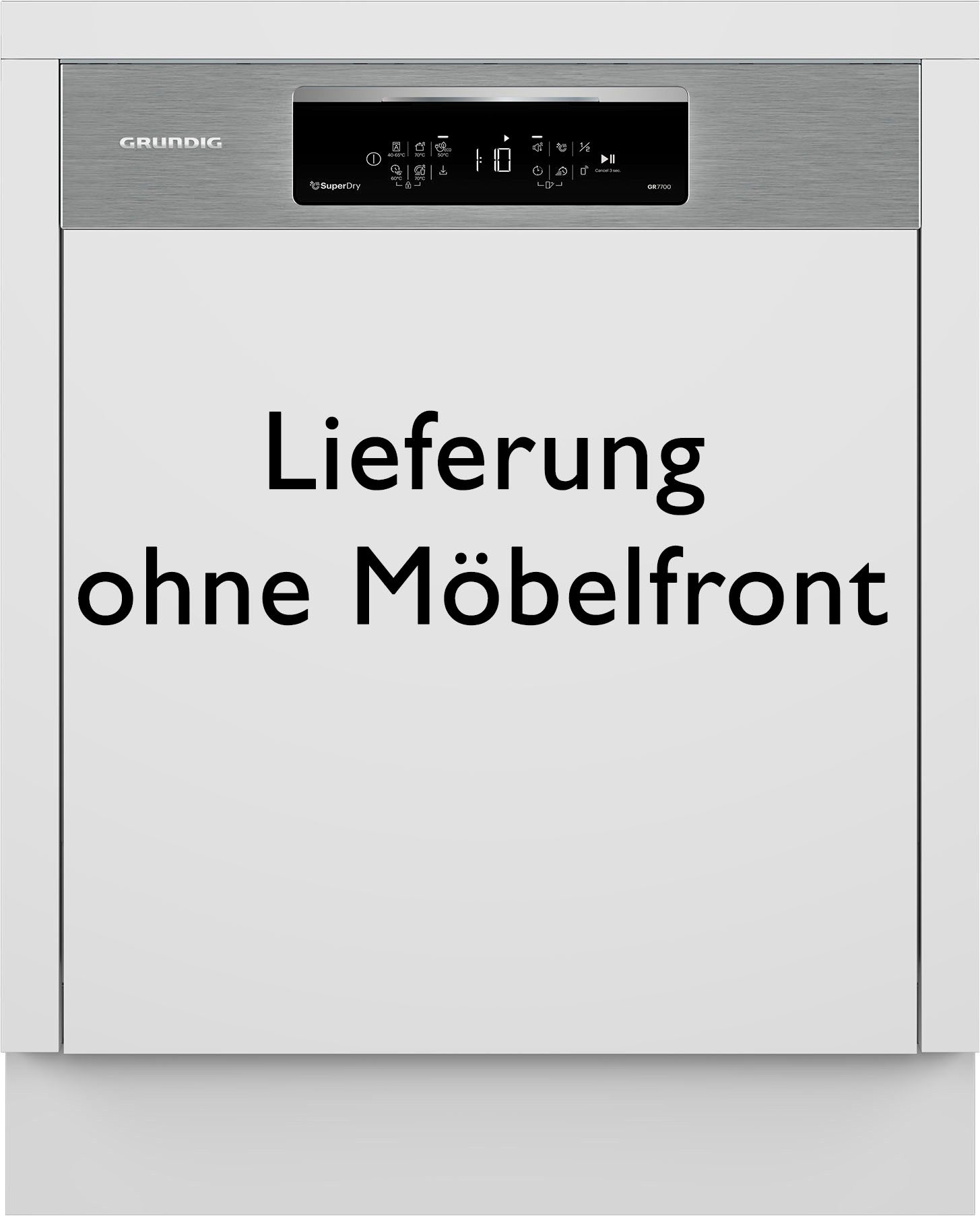 Grundig vollintegrierbarer Geschirrspüler GNVP4410DW 7637691677, 14 Maßgedecke, seitlicher Statusindikator