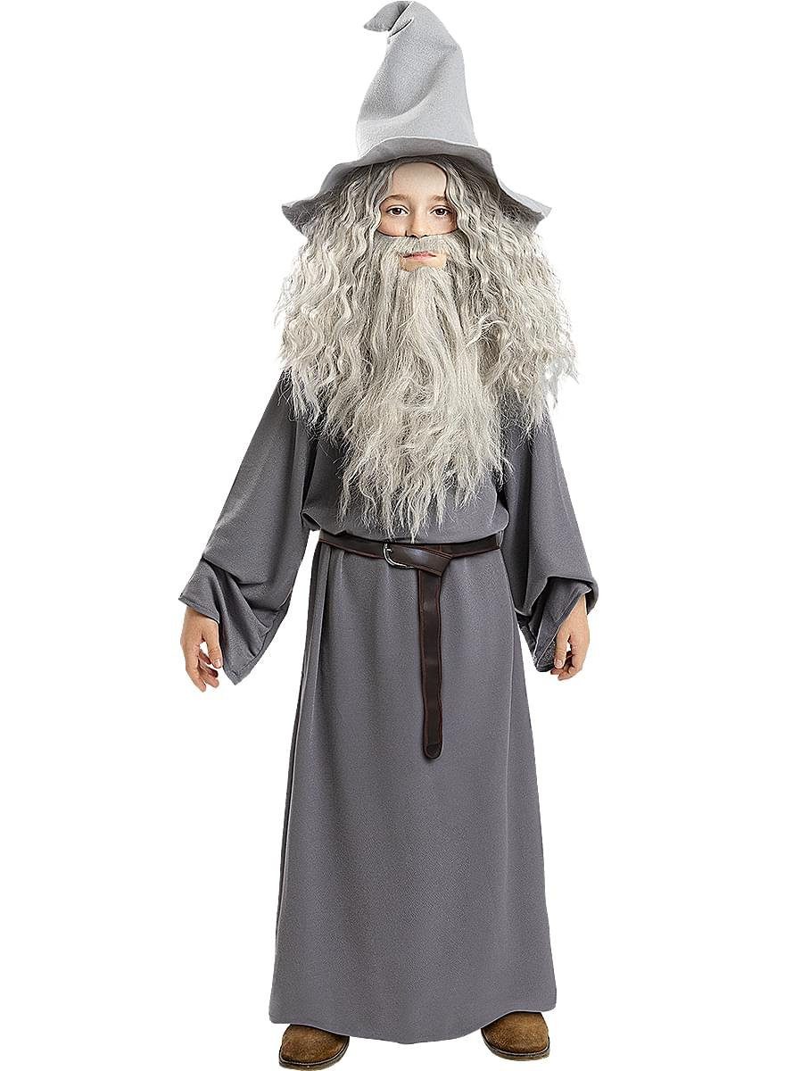 Funidelia Kostüm-Perücke Der Herr der Ringe – Gandalf Perücke mit Bart für, Lange, graue Haare und dichter Rauschebart für mächtige Zauberer
