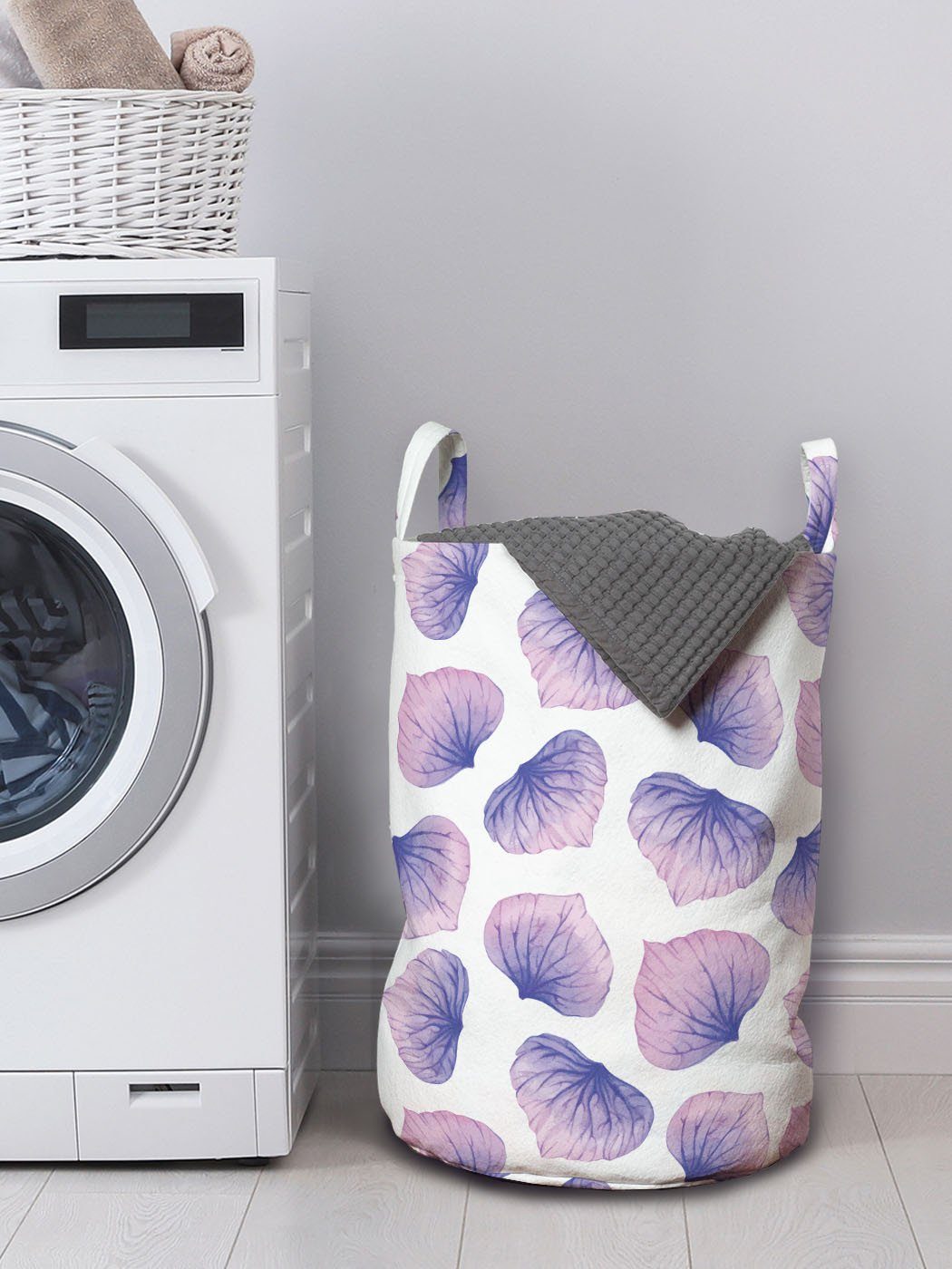 Petal mit Blended Aquarell Wäschekorb für Griffen Waschsalons, Kordelzugverschluss Blumen Abakuhaus Wäschesäckchen