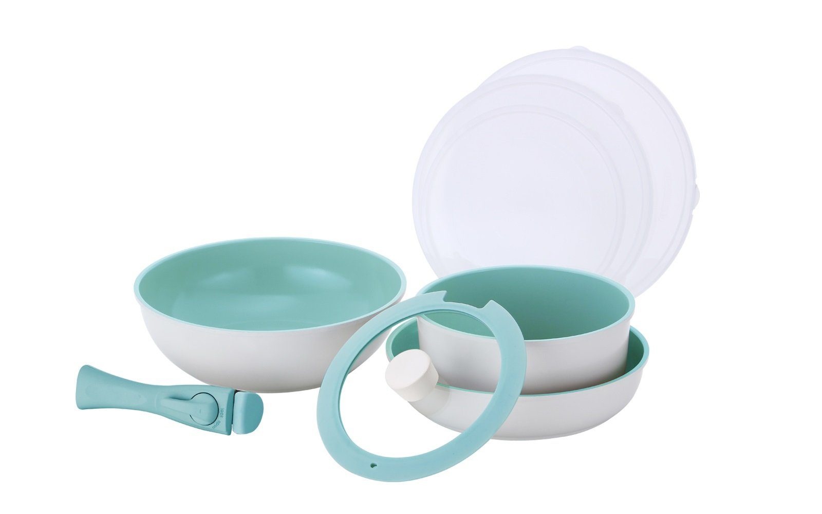 NEOFLAM® Сковороды-Set MIDAS Plus 8 tlg. Set - Eisblau, (8-tlg)