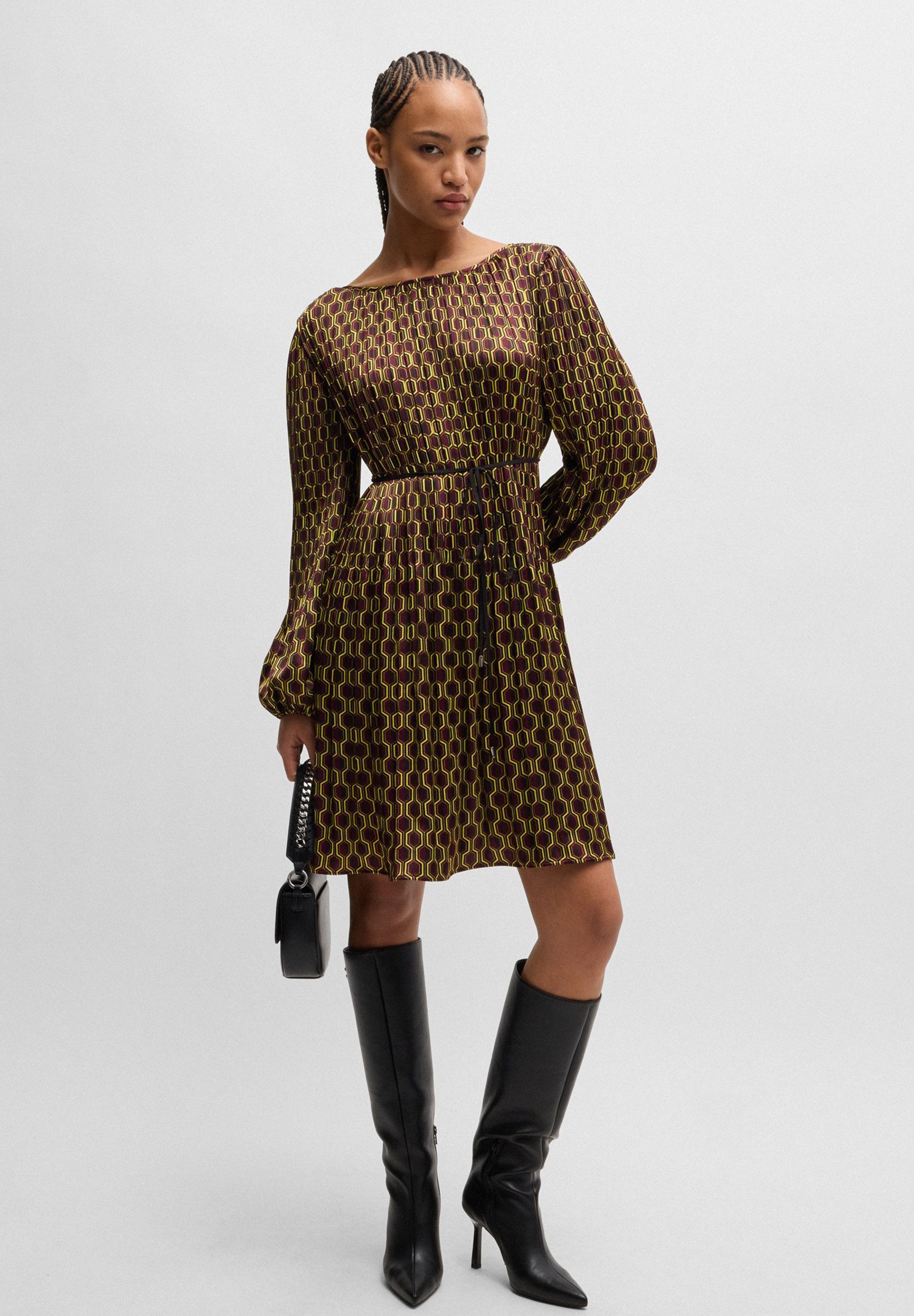 HUGO Jerseykleid mit Gürtel Kavori (1-tlg)