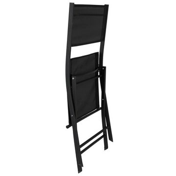 Spetebo Gartenstuhl Balkon Klappstuhl schwarz - 83 x 55 cm (Stück, 1 St), Faltbarer Stuhl aus Stahl und Textil