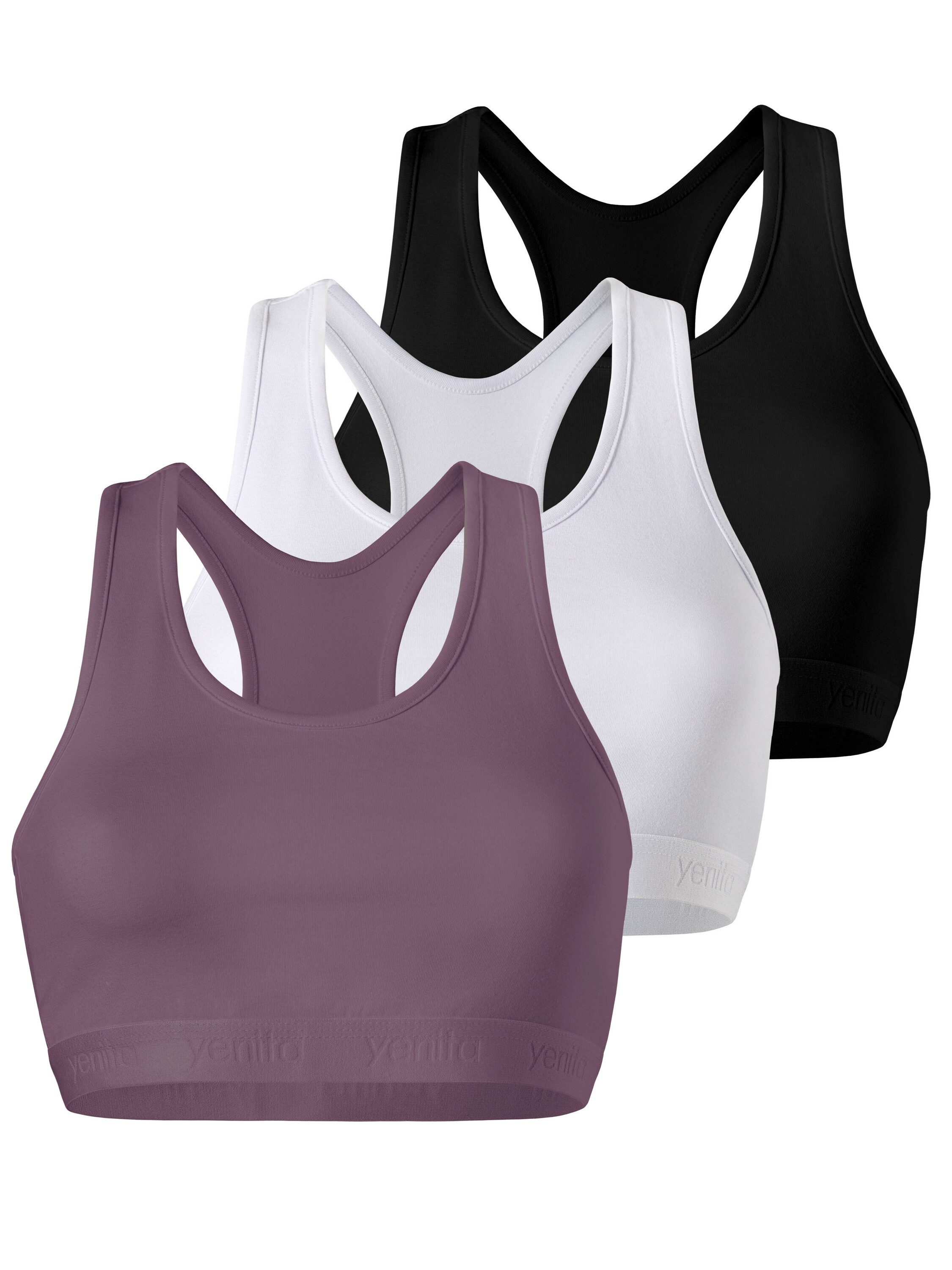 Yenita® Bustier Sports-Collection mit breiten Trägern (3-tlg) mit Racerback