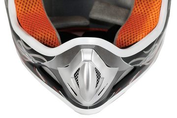 Nitro Motors Kinderhelm Matt & Glänzend Kinder Motorrad Crosshelm Sport Orange