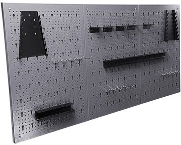 ONDIS24 Werkstatt-Set Werkstatteinrichtung 120 cm Werkbank Basic Pro, Metall, Lochwand, Werkstattschrank, 1,20m (B) x 2,05m (H) x 0,60m(T)