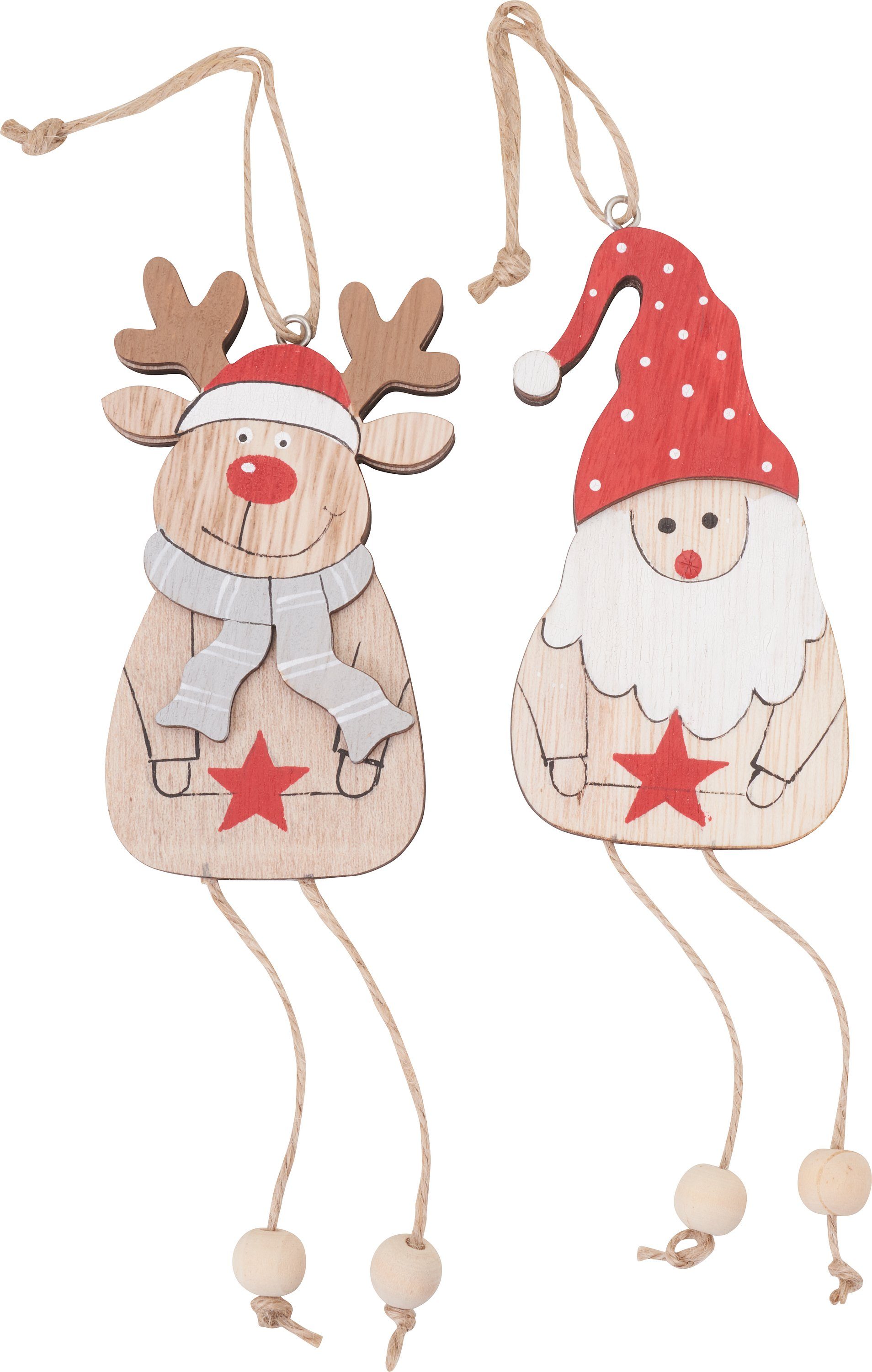 Baumbehang Elch und Santa Sven