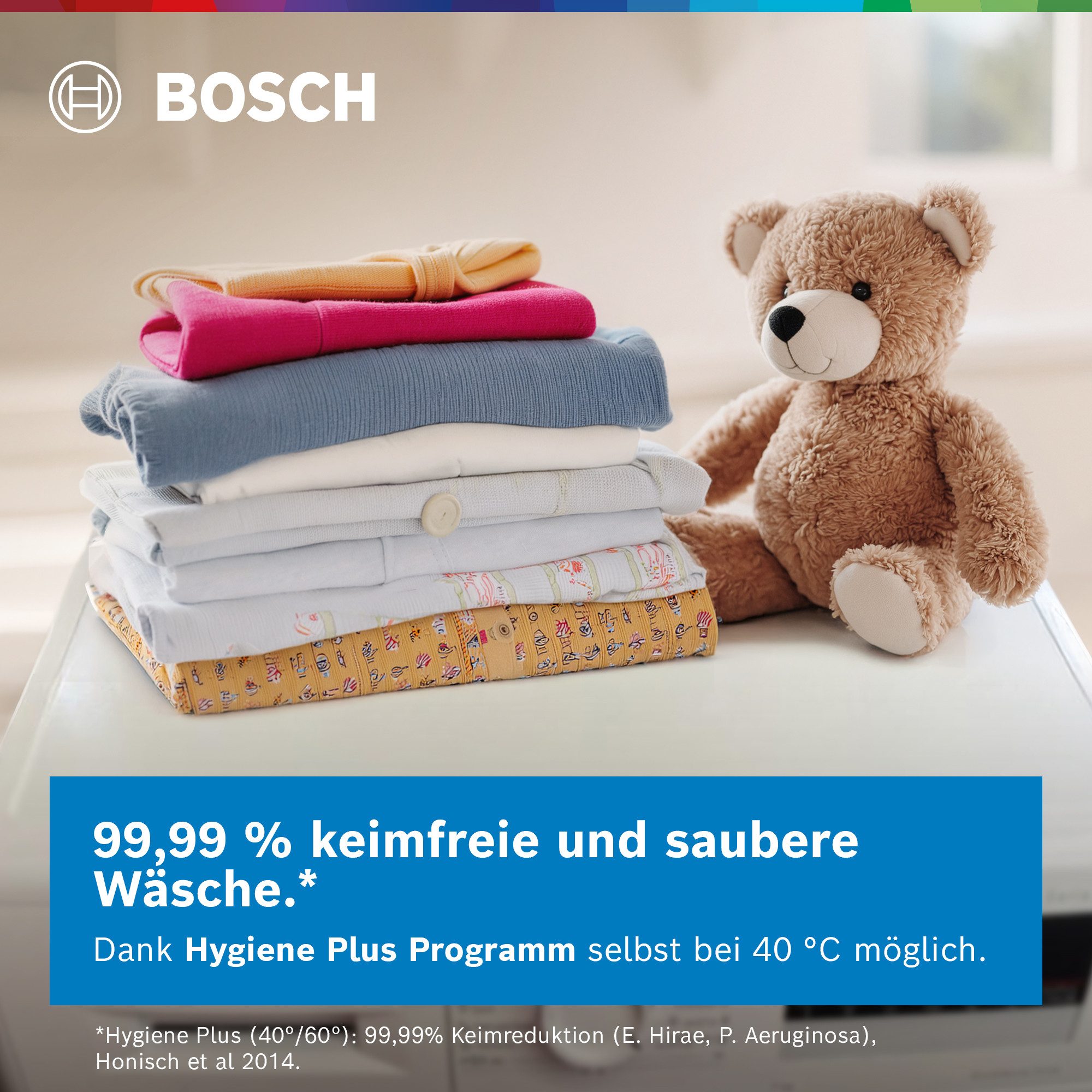 BOSCH Waschmaschine Serie 6 WUU28T48, 8 kg, 1400 U/min, unterbaufähig,Speed Perfect, Hygiene Plus, großes LED-Display – Bild 4 von 5