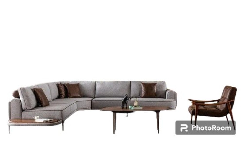 JVmoebel Ecksofa Ecksofa Stoffsofa L-Form Sofa Stoff Sofas Grau Modern Tisc günstig online kaufen