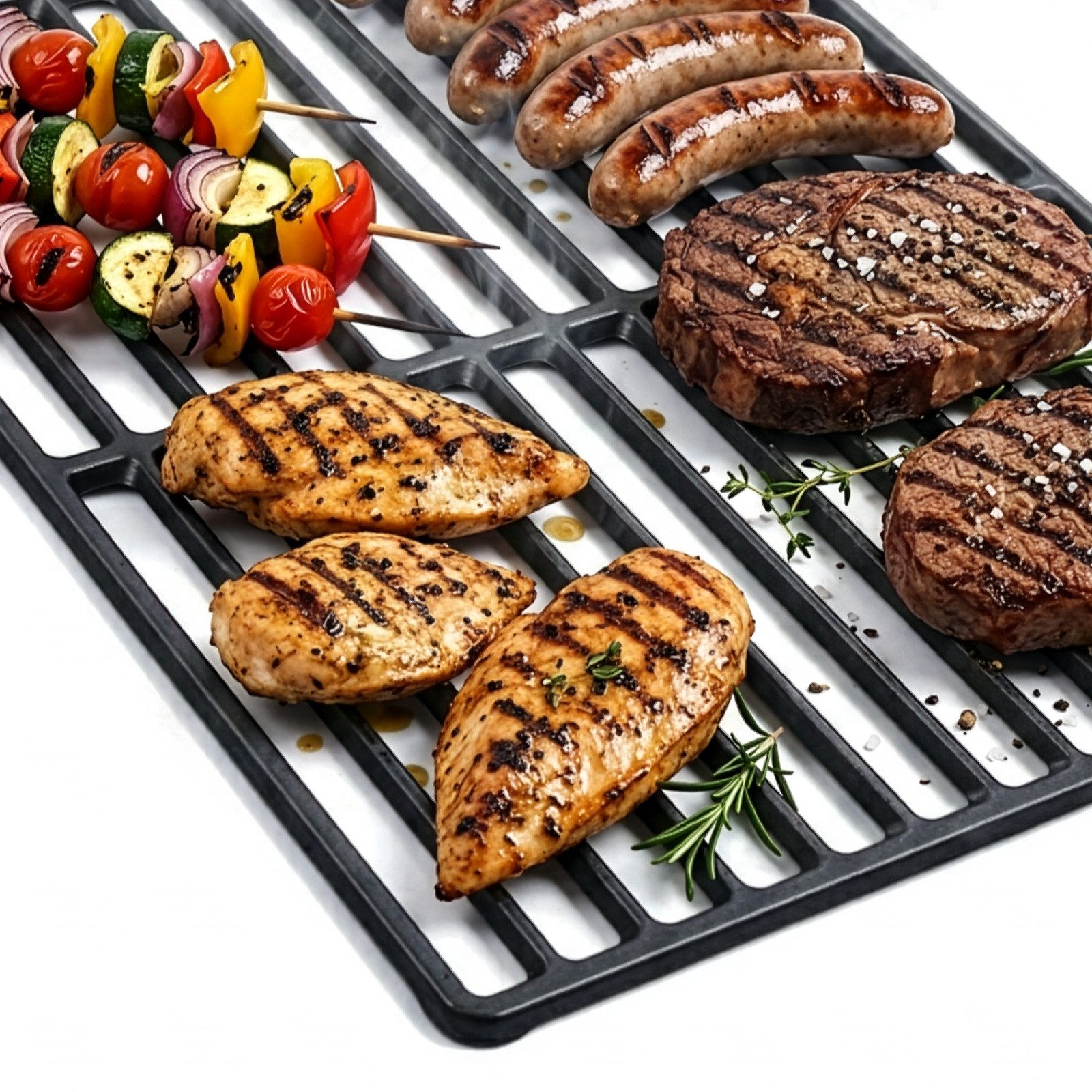 TAINO Gasgrill BRANDO, Set, 2-tlg. Grillrostset, für BRANDO 4+1, Gusseisen, Schwarz