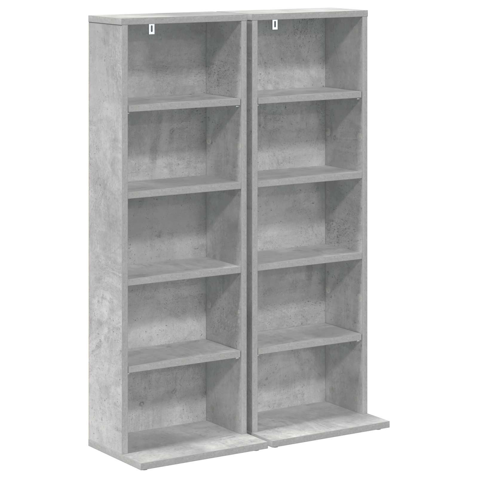 vidaXL Schranksystem CD Regal 2 Stk. Betongrau 33 x 23,5 x 97,5 cm Holzwerkstoff (2-St)