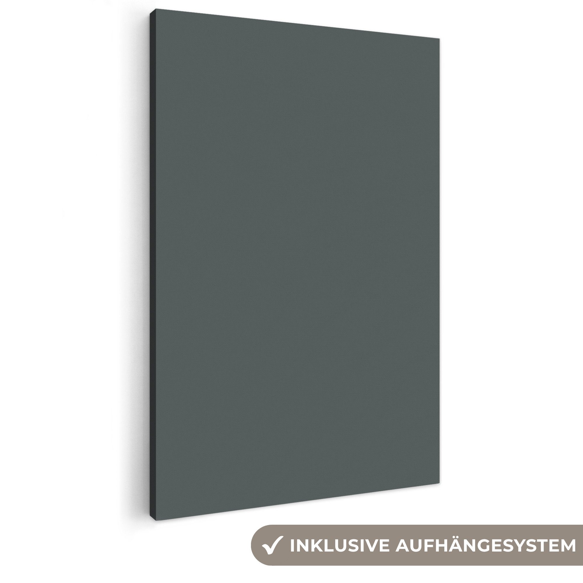 OneMillionCanvasses® Leinwandbild Schiefer – Mühlstein – Grau, Fotodruck (1 St), Bilder groß Wohnzimmer Schlafzimmer 80x120 cm