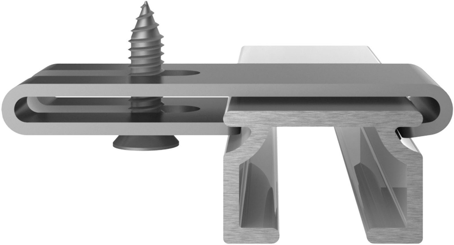 SN DECO GROUP Gardinenschiene Objektschiene SL, 1-läufig, Fixmaß, mit Bohren, verschraubt, Aluminium, in versch. Längen und Farben, Aluminium, Innenlauf, Vorhangschiene
