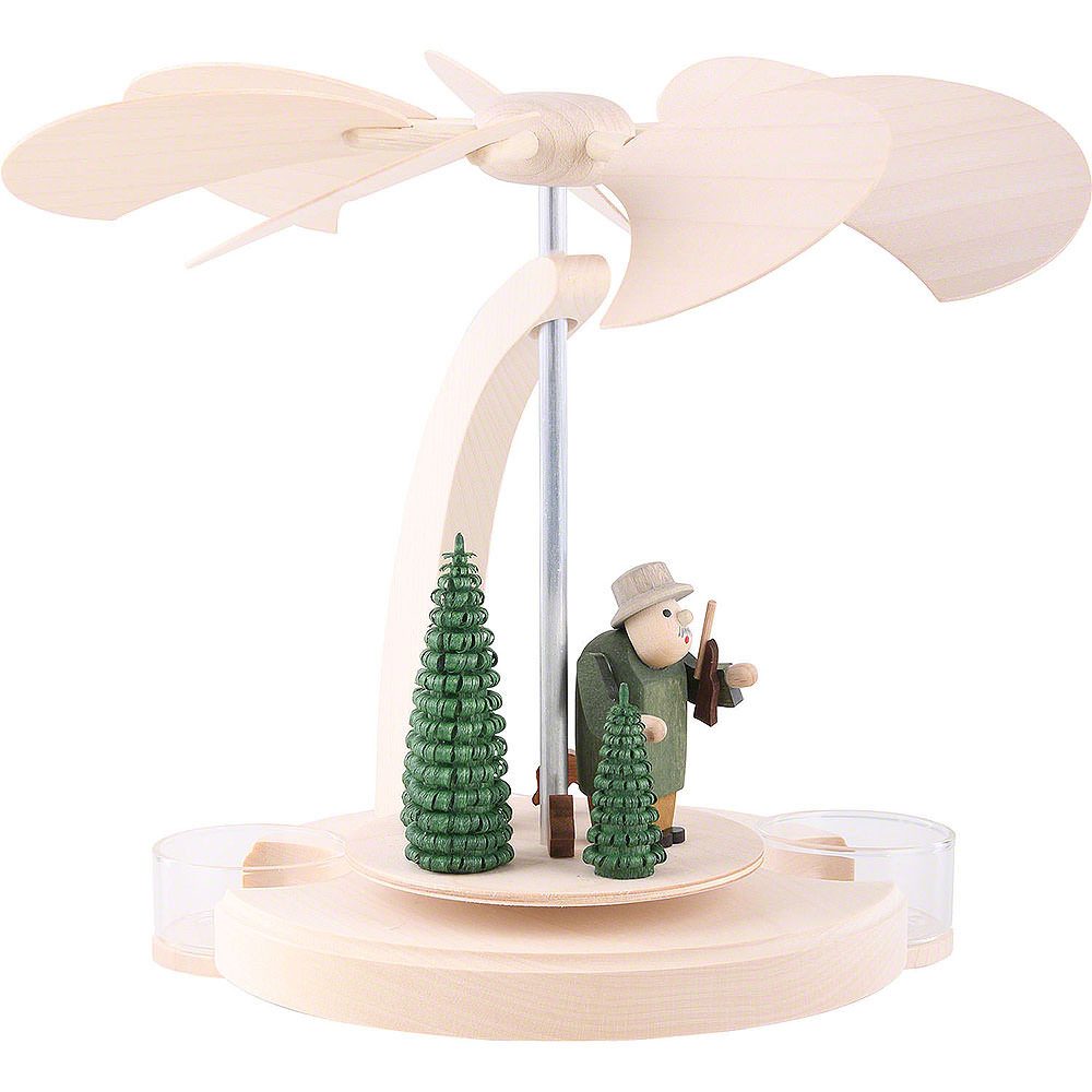 Seiffener Volkskunst Weihnachtspyramide 1-stöckige Bogenpyramide Waldmotiv (18cm) von Seiffener Volkskunst