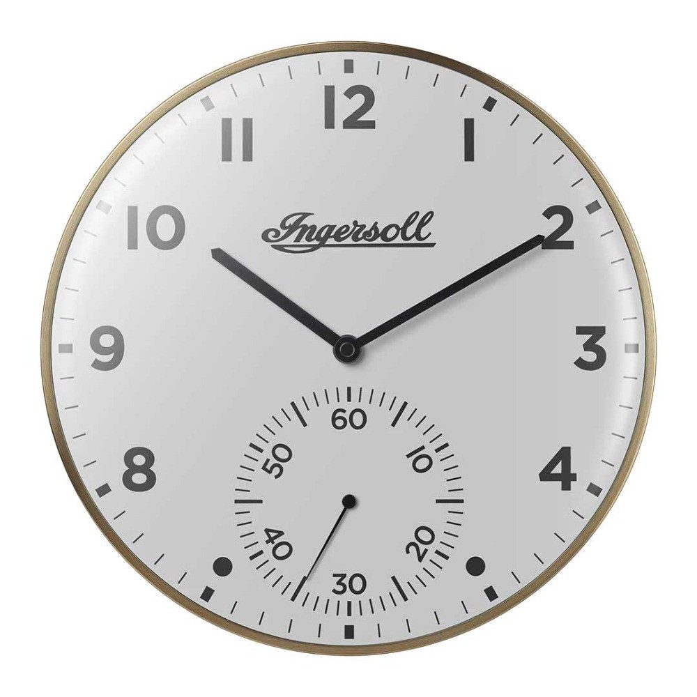 Ingersoll Wanduhr Ingersoll IC003GW Wanduhr mit kleiner Sekunde im retro Look 30 cm
