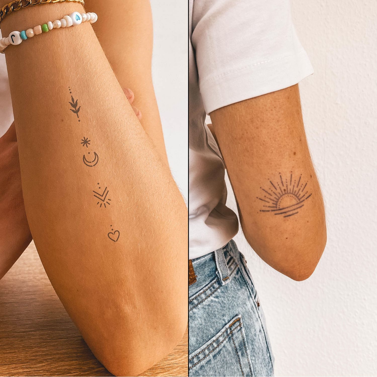 Inkster Schmuck-Tattoo verschiedene Doppelpacks - aus 100% pflanzlicher Farbe, wasserfestes temporäres Tattoo, 2 Wochen Halt