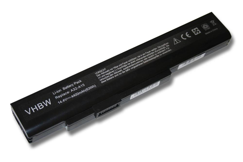 vhbw kompatibel mit Gigabyte Q2532N Laptop-Akku (14,4 V) mAh 4400 Li-Ion