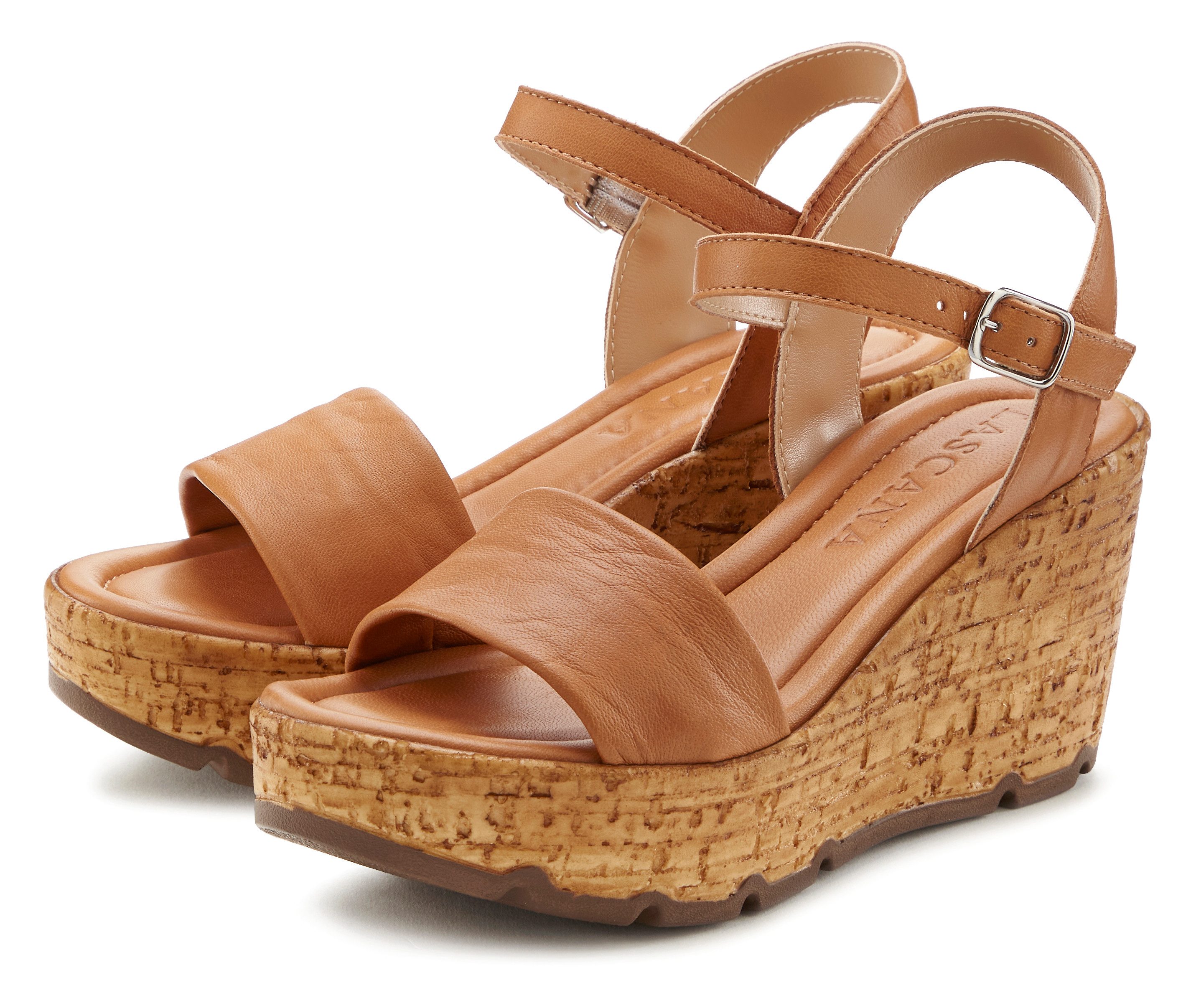 LASCANA Sommerschuh Sandalette Sandale, Sommerschuh, offener Schuh aus Lede günstig online kaufen
