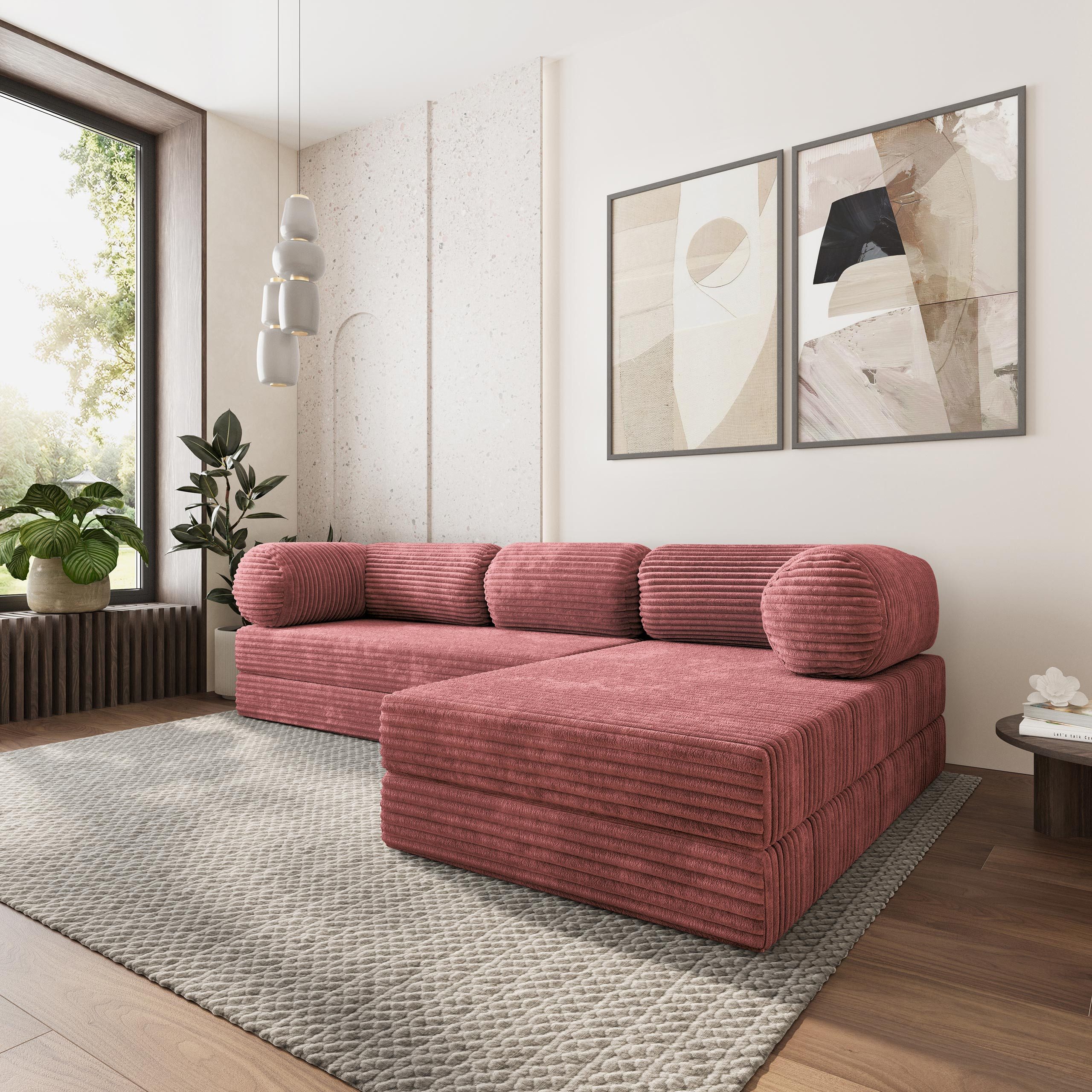 Masseno Ecksofa ETERA modulares Boneless Sofa mit Schlaffunktion