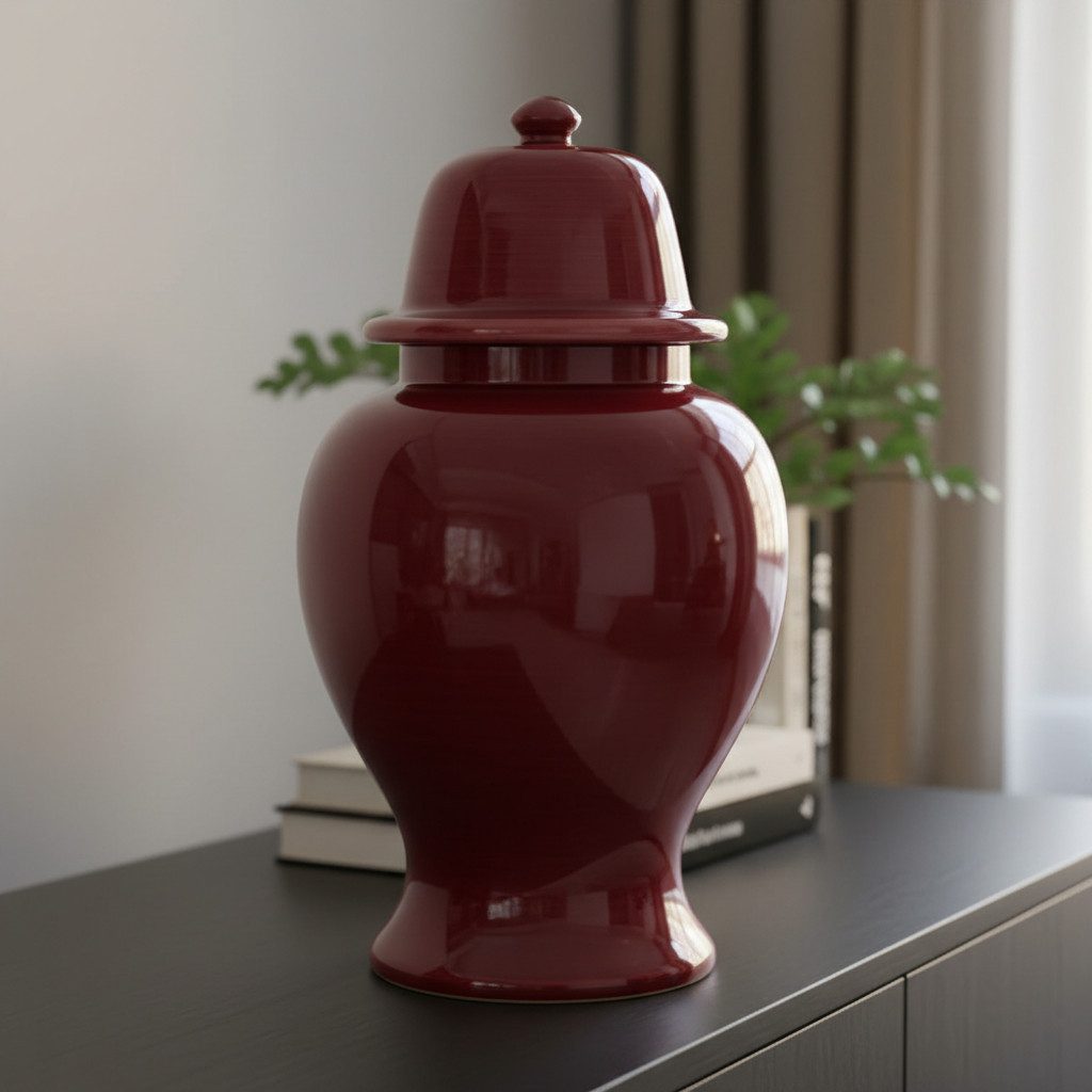 Signature Home Collection Dekovase (1 Stück, 1 St., 1 Keramikvase mit Deckel), Handgefertigte Keramik aus Italien