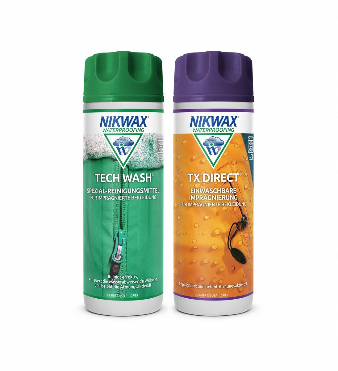 Nikwax NIKWAX Tech Wash und TX Direct Wash In 2 x 0,3 L Doppelpack Spezialwaschmittel