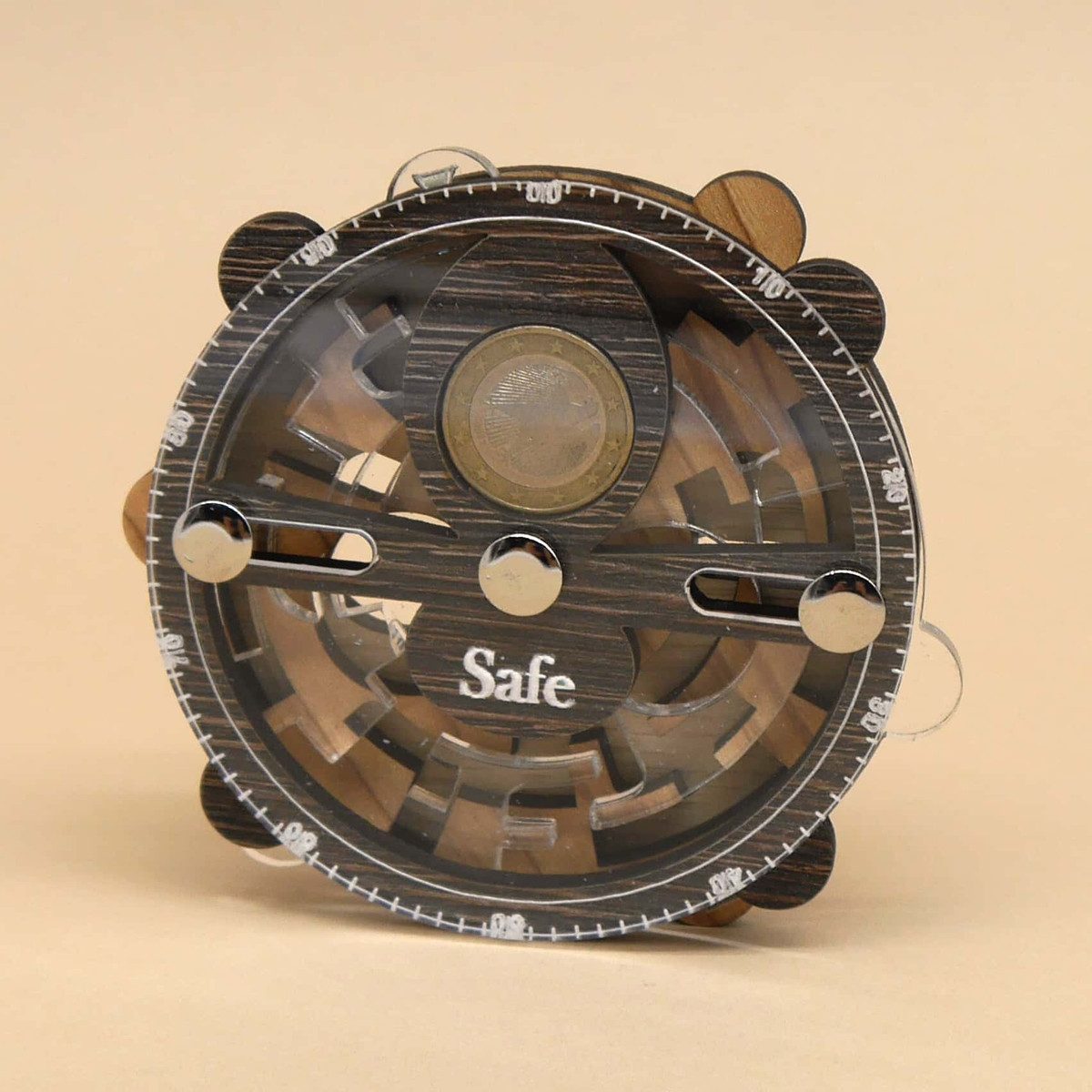 ROMBOL Denkspiele Spiel SAFE - Drehpuzzle der besonderen Art, Knobelspiel, Geldgeschenkbox