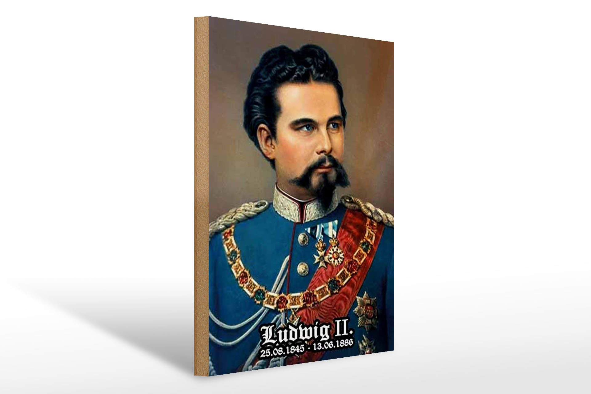 Holzbild Portrait 30x40cm Nostalgie König Ludwig II