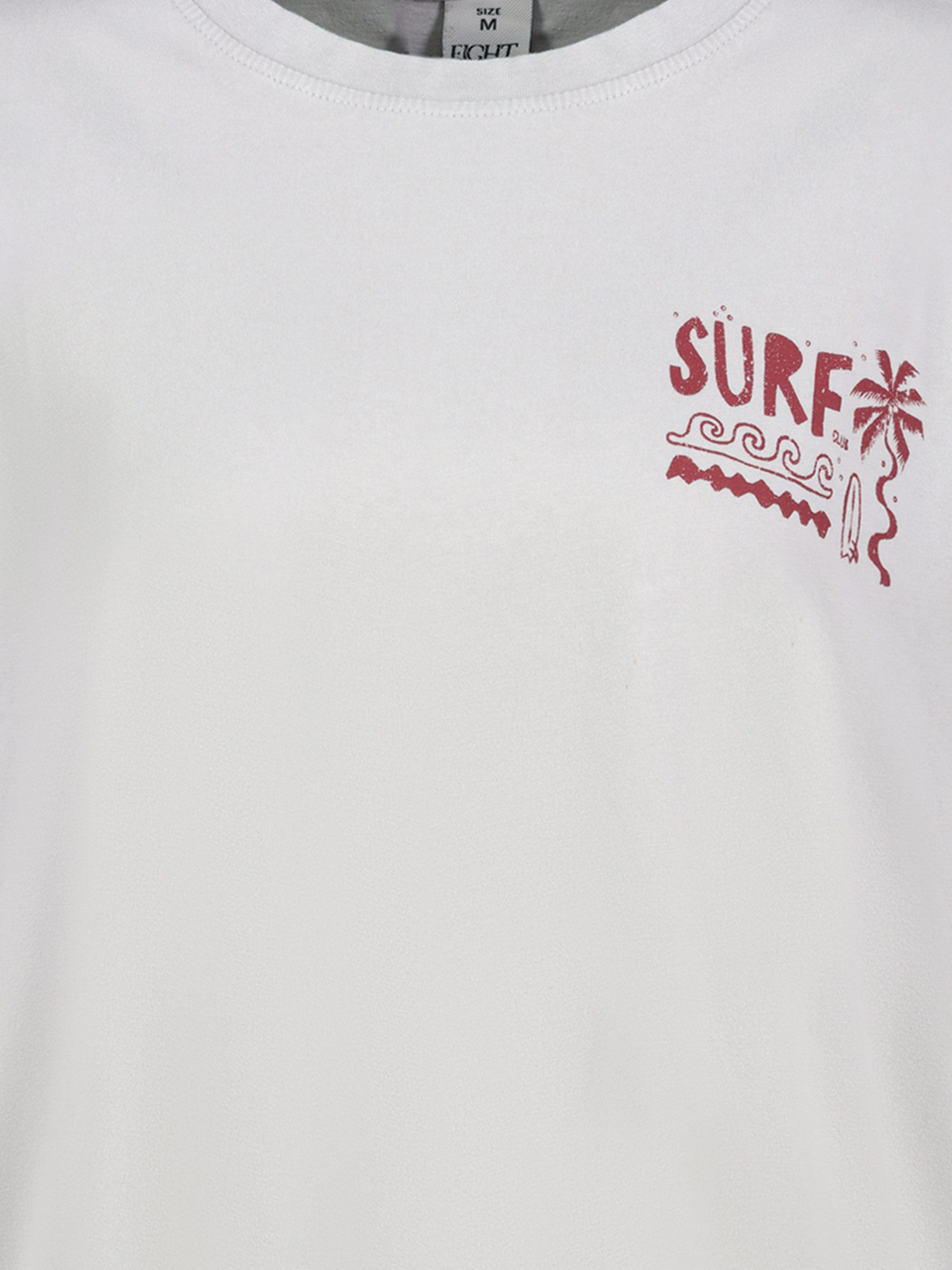Eight2Nine T-Shirt Minimalistischer Sommerlook Großer Rückenprint Locker für Damen (1-tlg) Baumwolle Normal Fit Rundhals Kurzarm Spruch atmungsaktiv