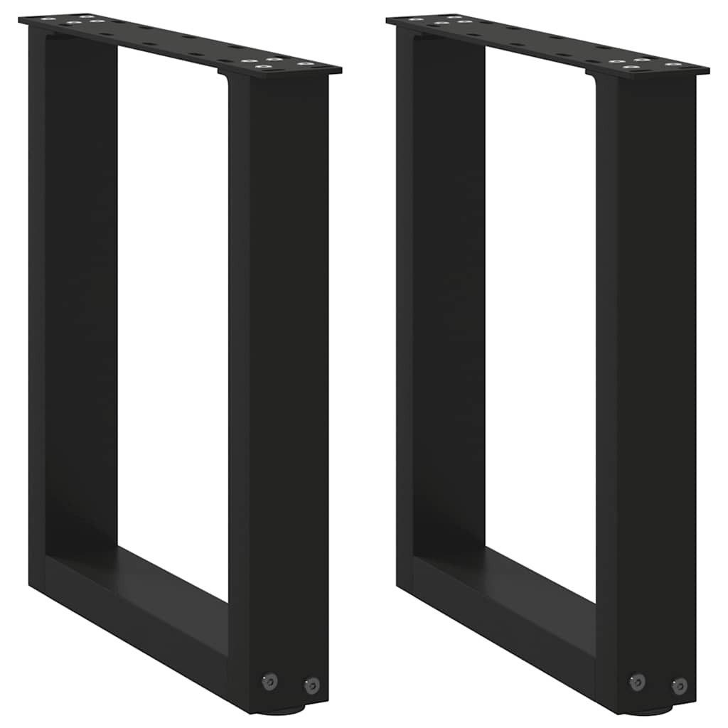 vidaXL Tischbein Couchtischbeine U-Form 2 Stk. Schwarz 28x(42-43) cm Stahl günstig online kaufen