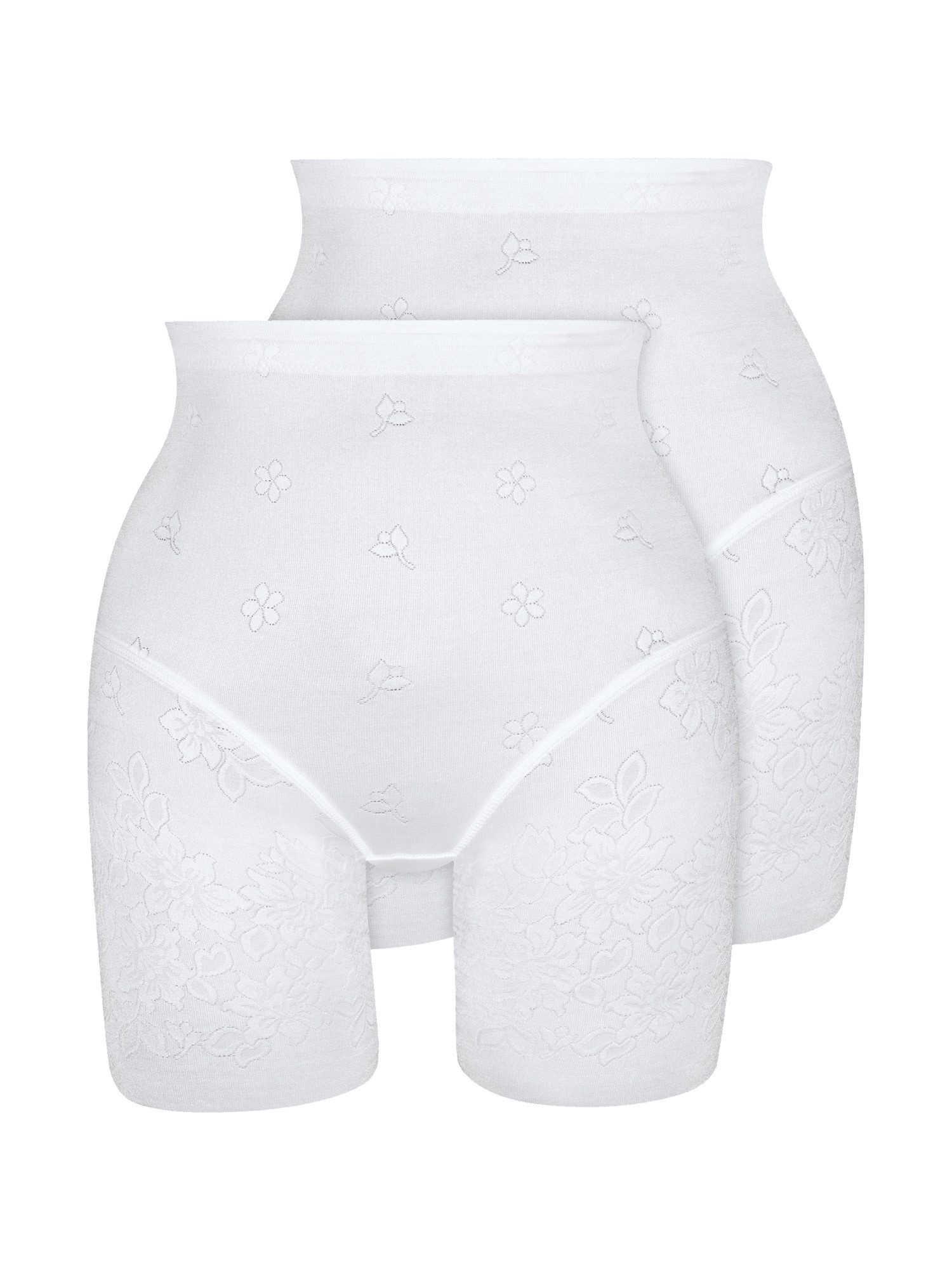 Sassa Miederhose lange Miederhose FUNCTIONAL JACQUARD (Spar-Set, 2-St) formender Shaper, glänzendes Material, nahtloser Beinabschluss