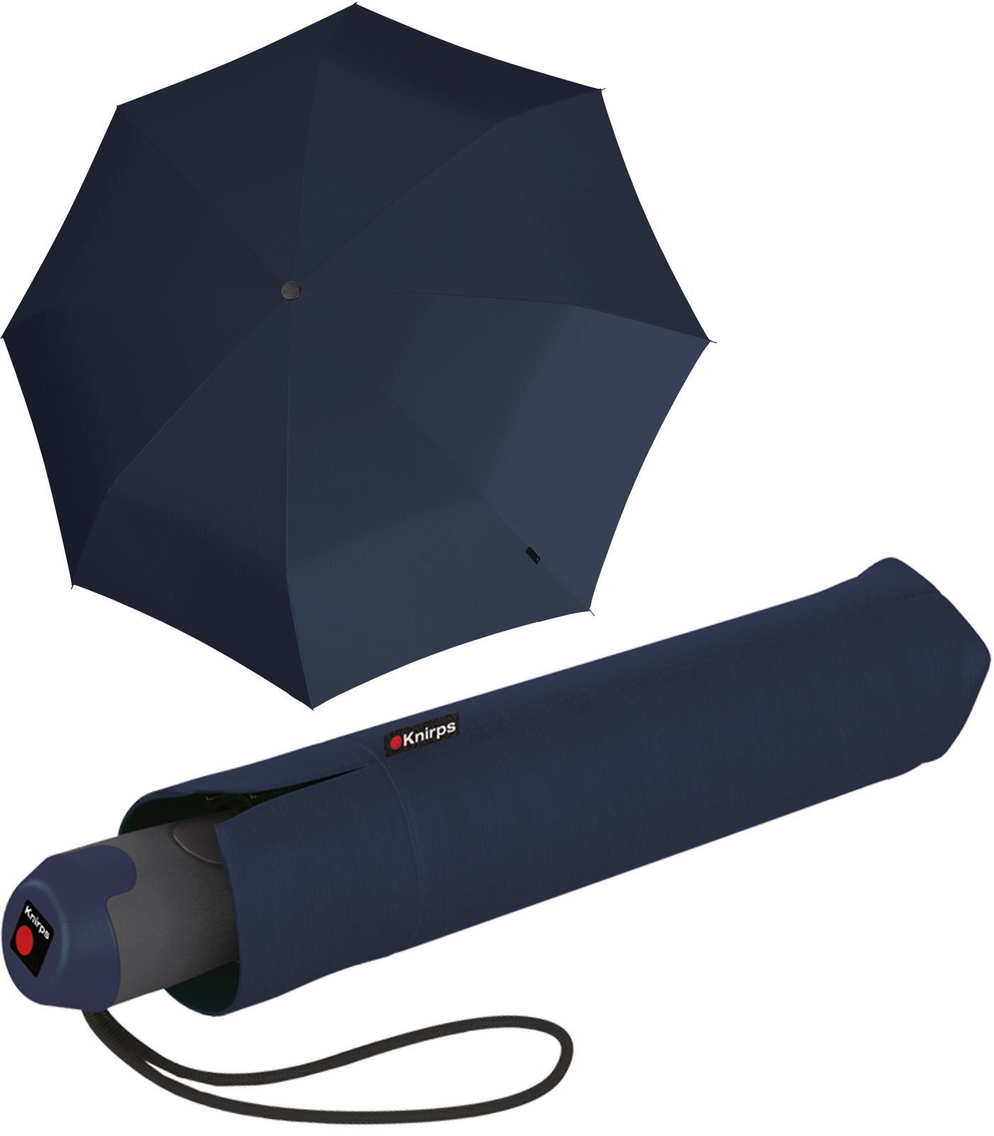 mit navy Knirps® Duomatic und elegant Auf-Zu-Automatik, stabil blau E.200 Schirm Taschenregenschirm