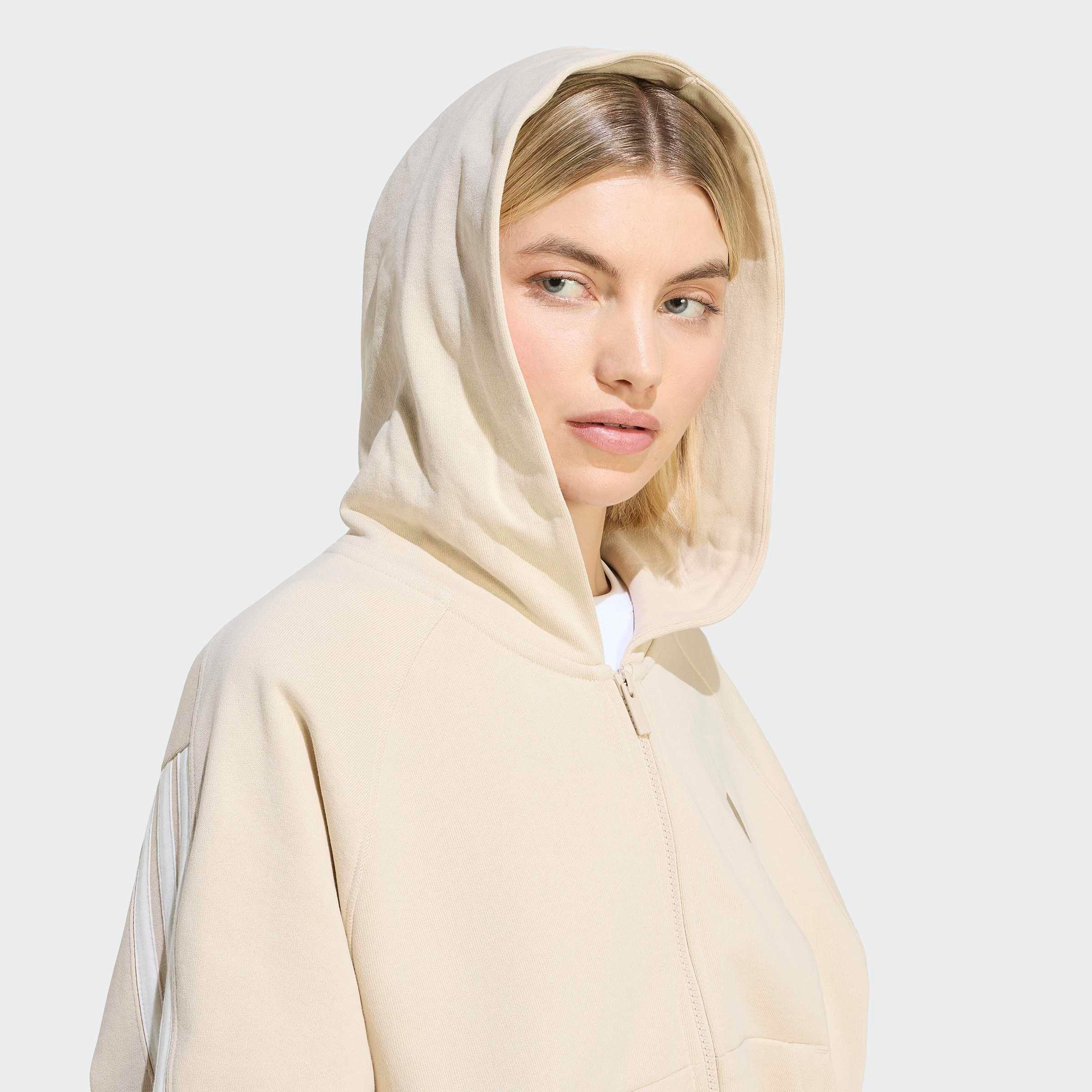 adidas Sportswear Kapuzensweatshirt ADIDAS KIT 3-STREIFEN MIT DURCHGEHENDEM REISSVERSCHLUSS für Erwachsene, mit Kapuze, in normaler Länge