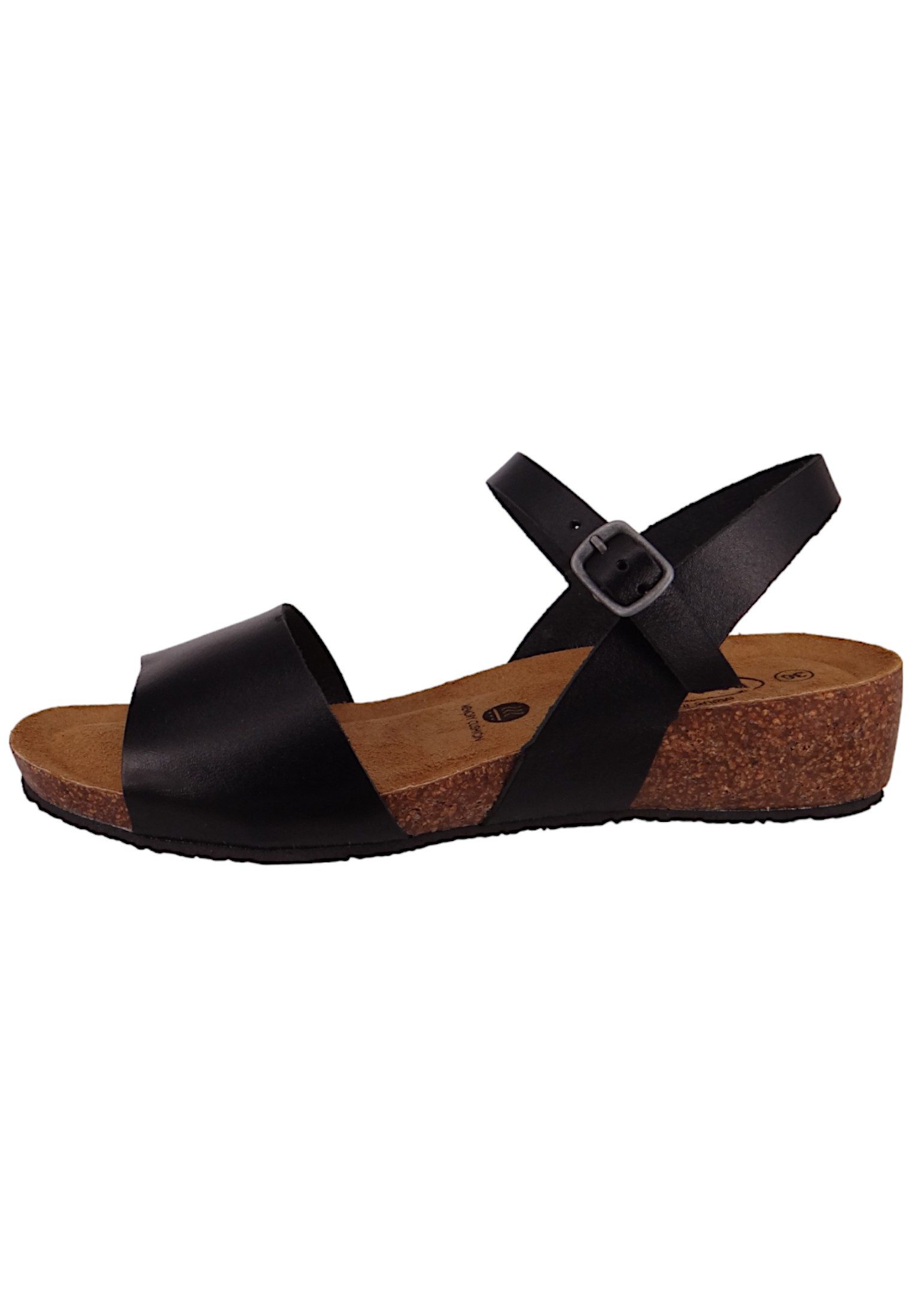 Plakton 775896 NOW Vaquetilla Wedge/Keil Negro Sandale