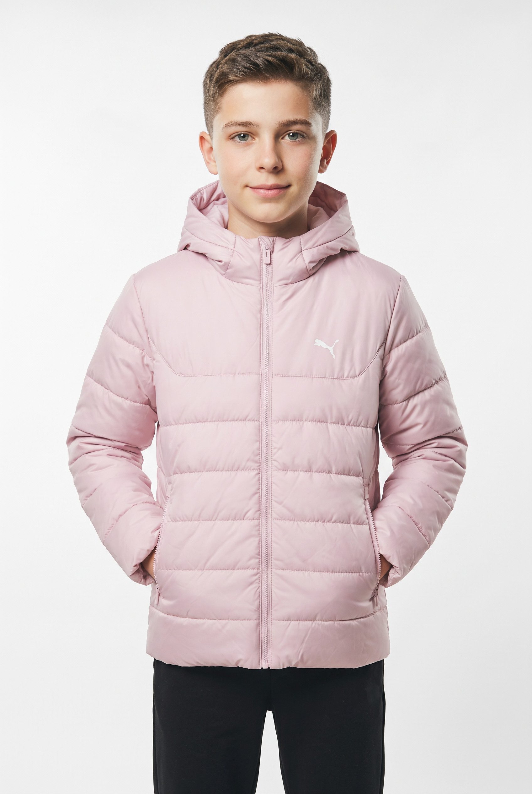 PUMA Winterjacke ESS HOODED PADDED JACKET mit Kapuze, entspannte Passform