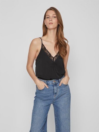 Vila Spaghettitop VICAVA V-NECK LACE SINGLET- günstig online kaufen